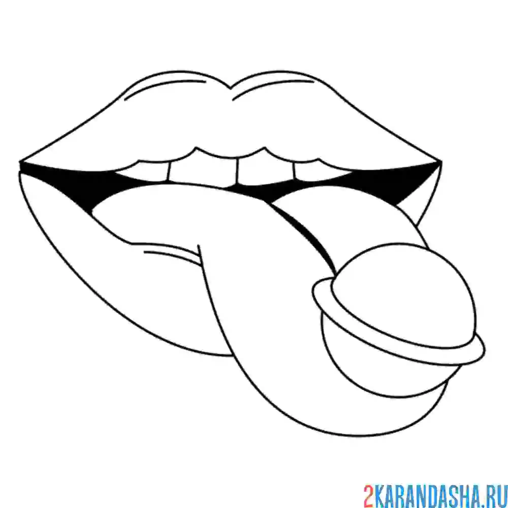 Раскраска жвачка на языке