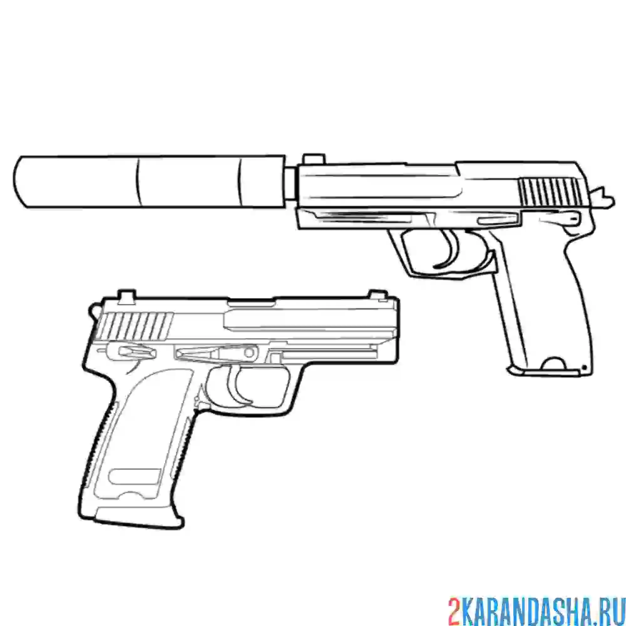 Раскраска usp и g22 пистолеты