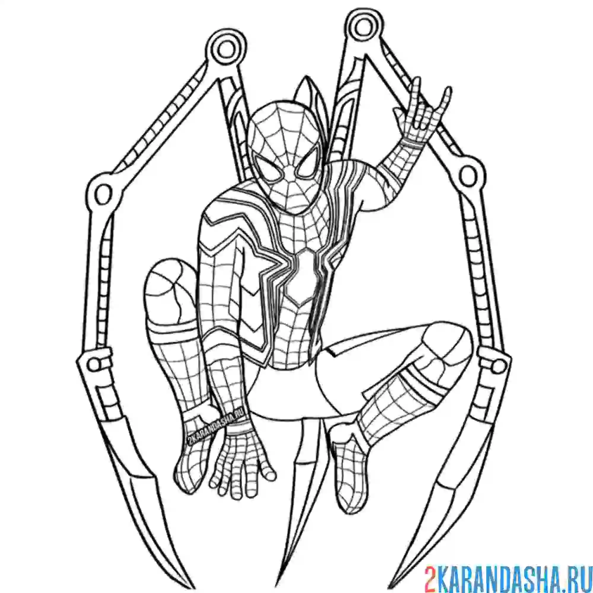 Раскраска новый человек-паук