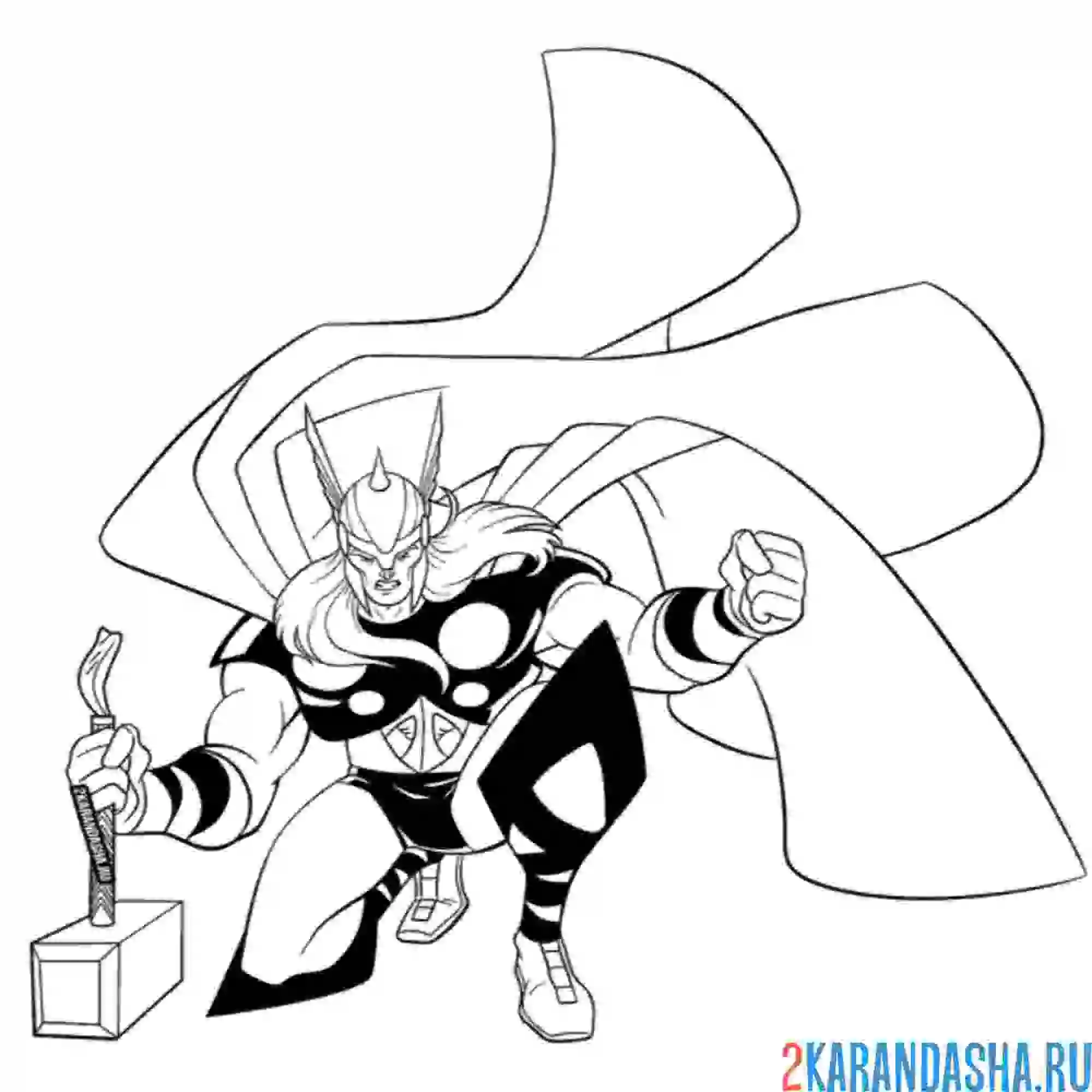 Раскраска сильный и смелый тор