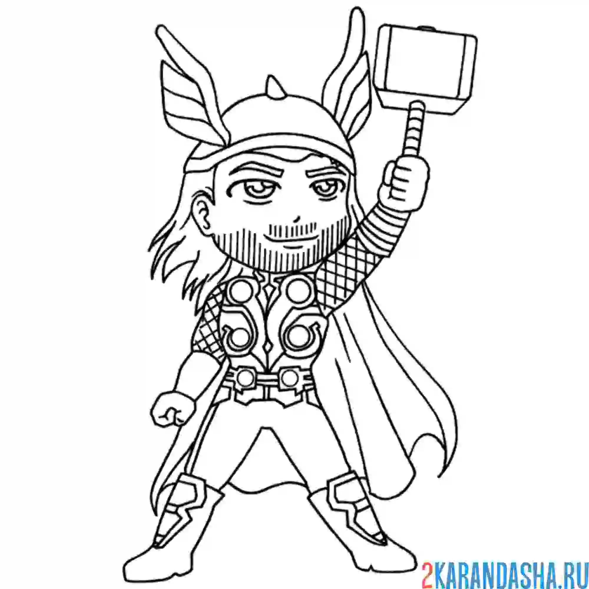 Раскраска тор из комикса