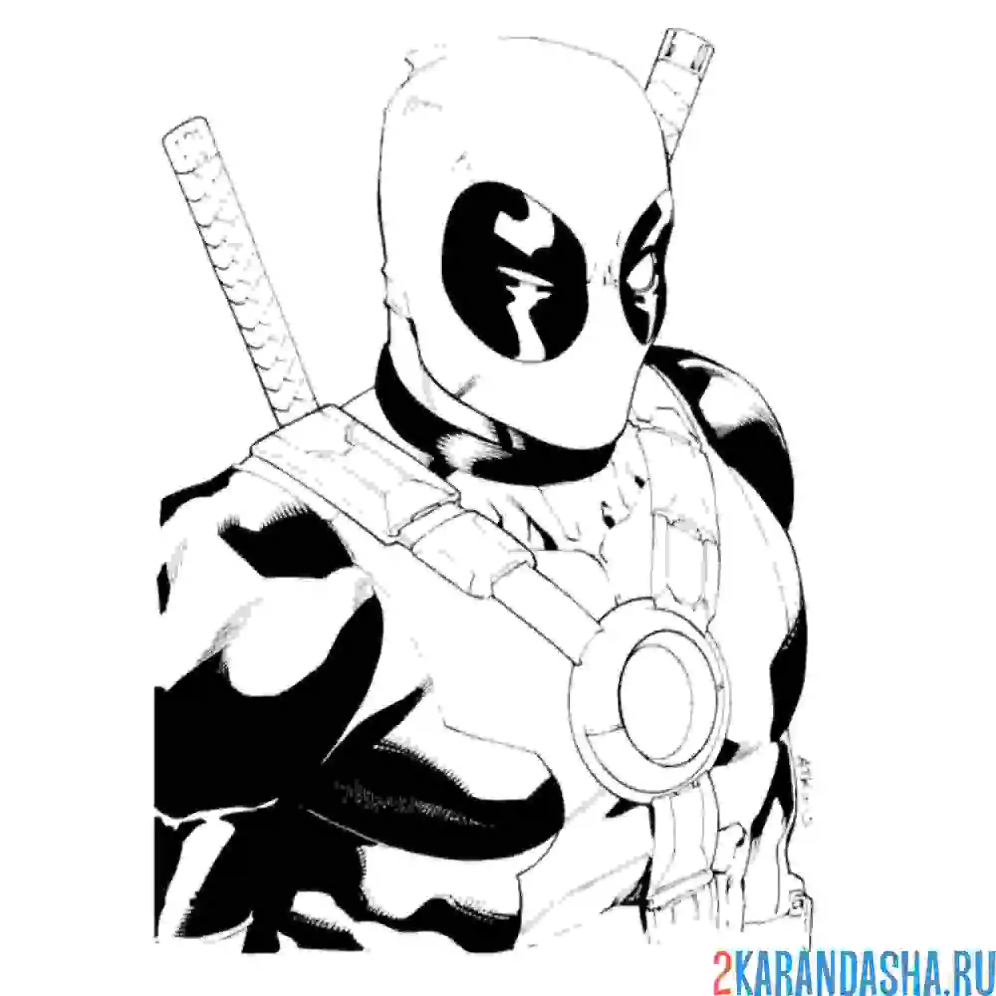 Раскраска дэдпул как настоящий