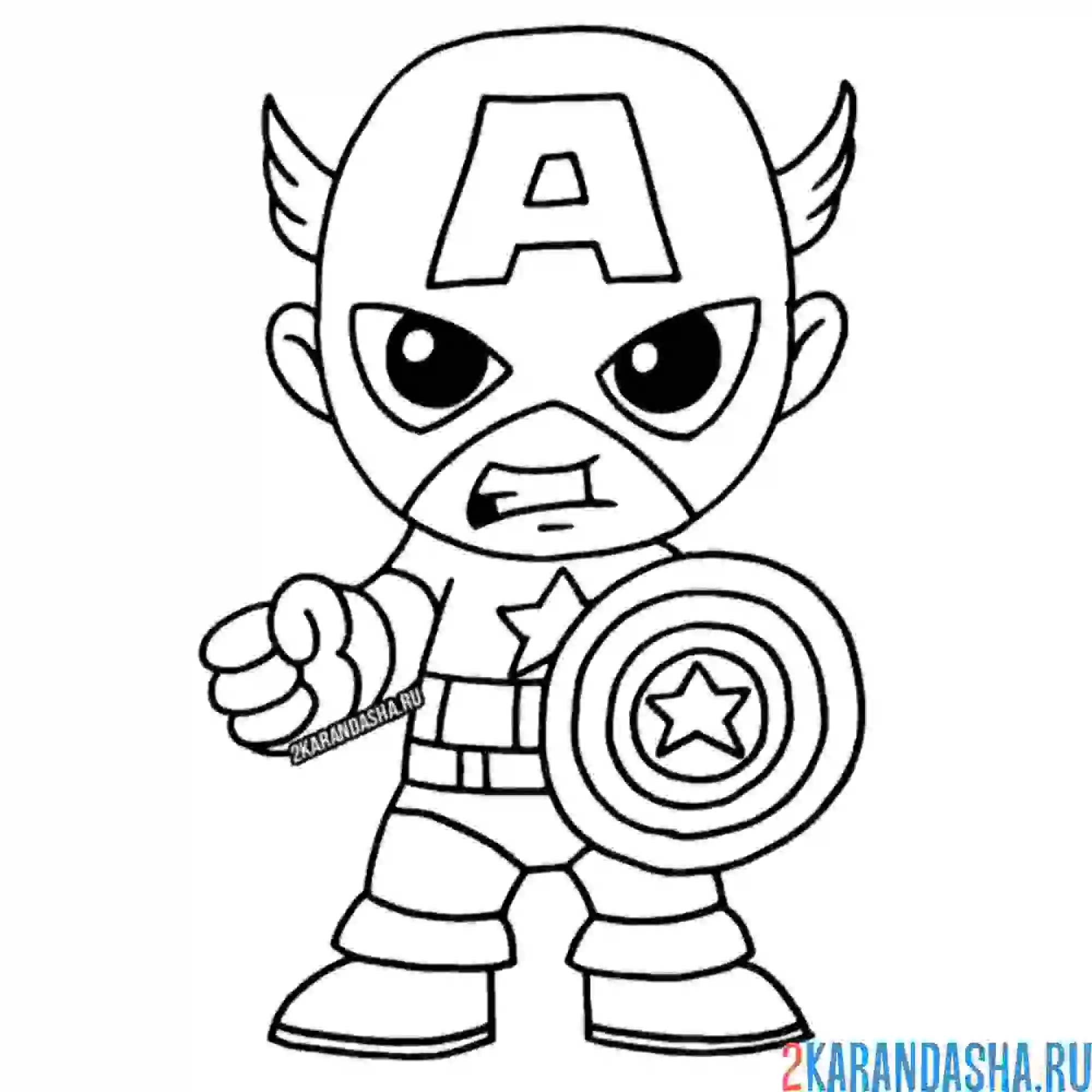 Раскраска капитан америка марвел