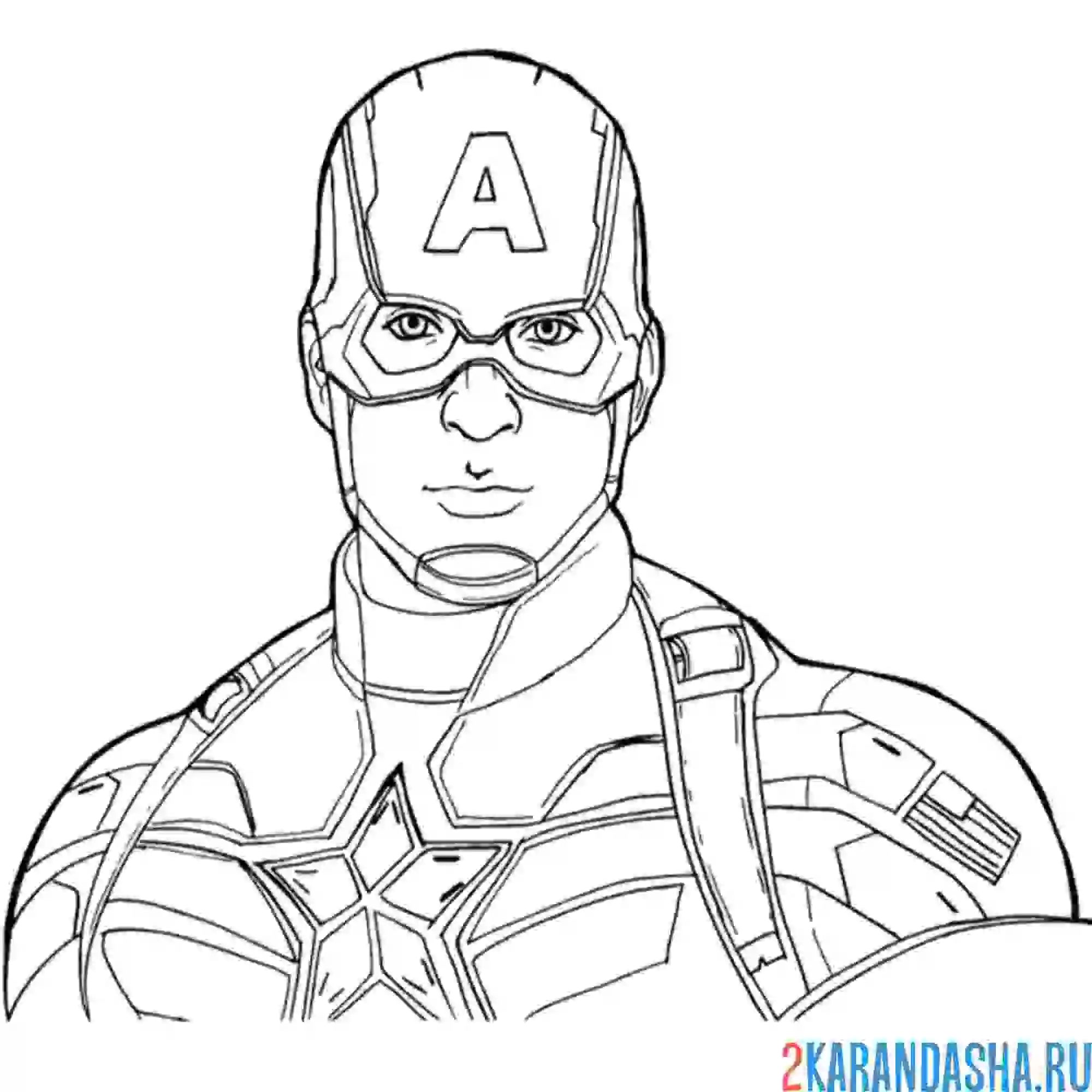 Раскраска супергерой капитан америка