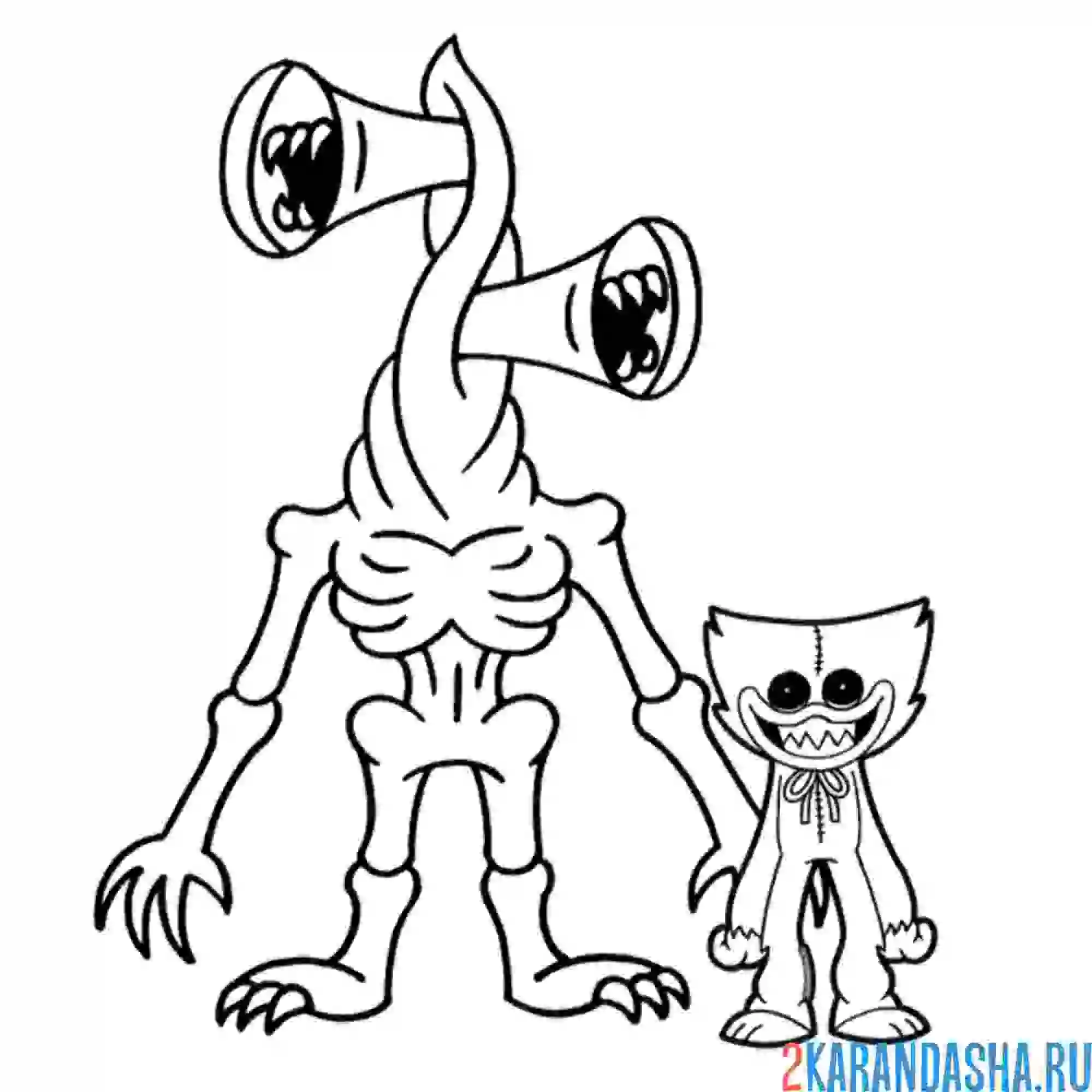 Раскраска сиреноголовый с хагги вагги