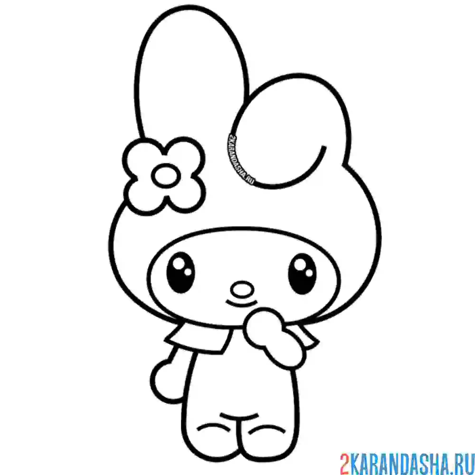 Раскраска май мелоди с цветочком