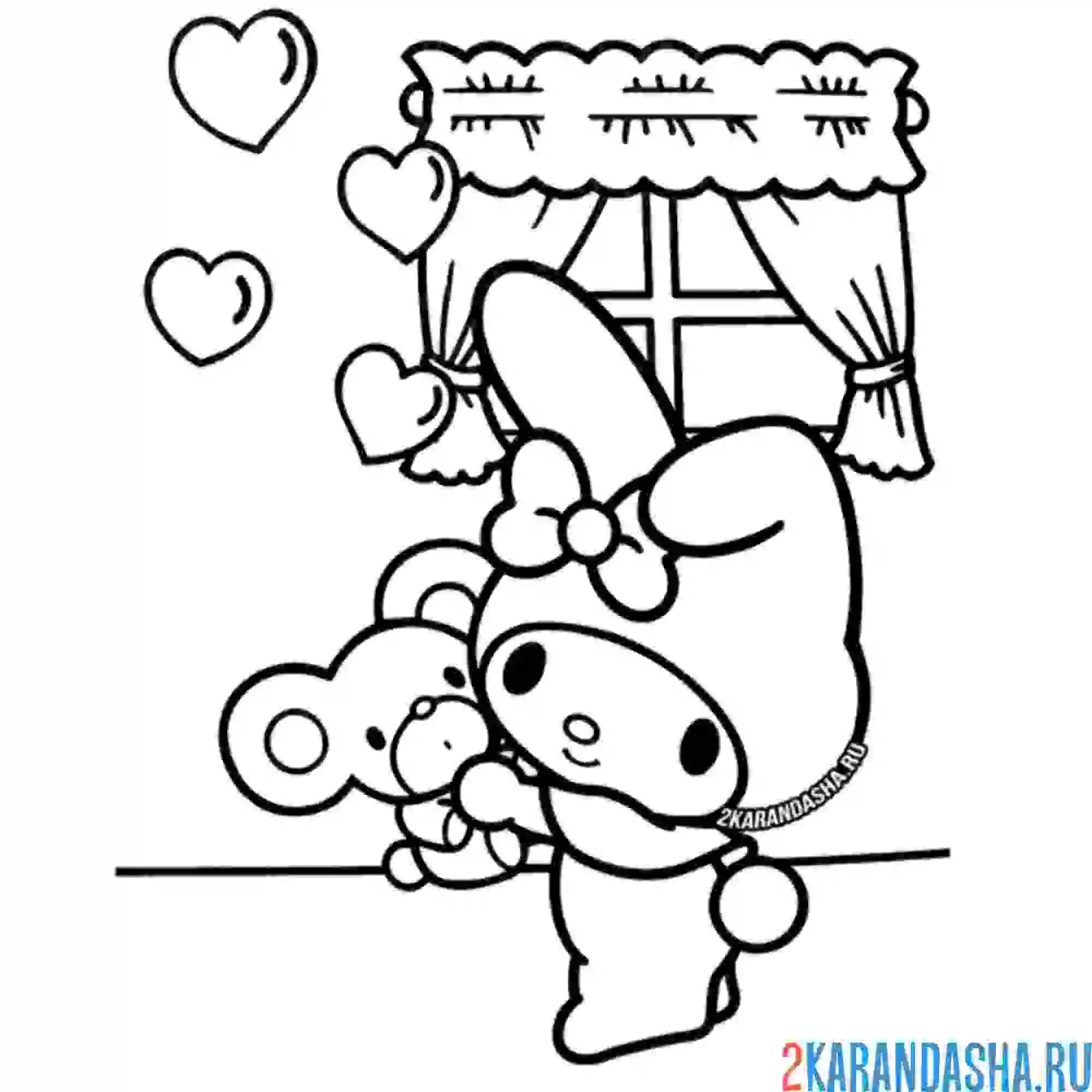 Раскраска май мелоди с игрушкой