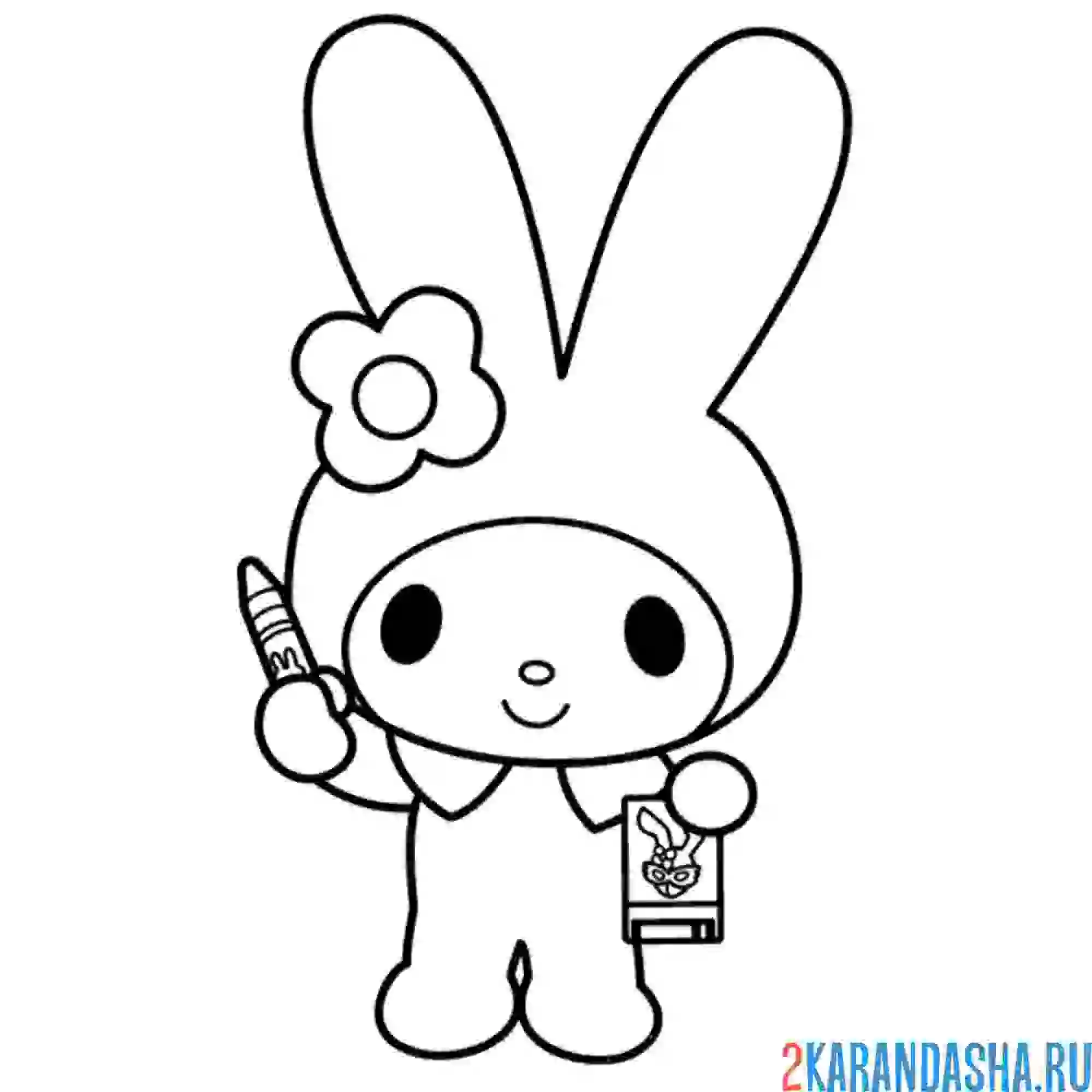 Раскраска май мелоди с карандашом