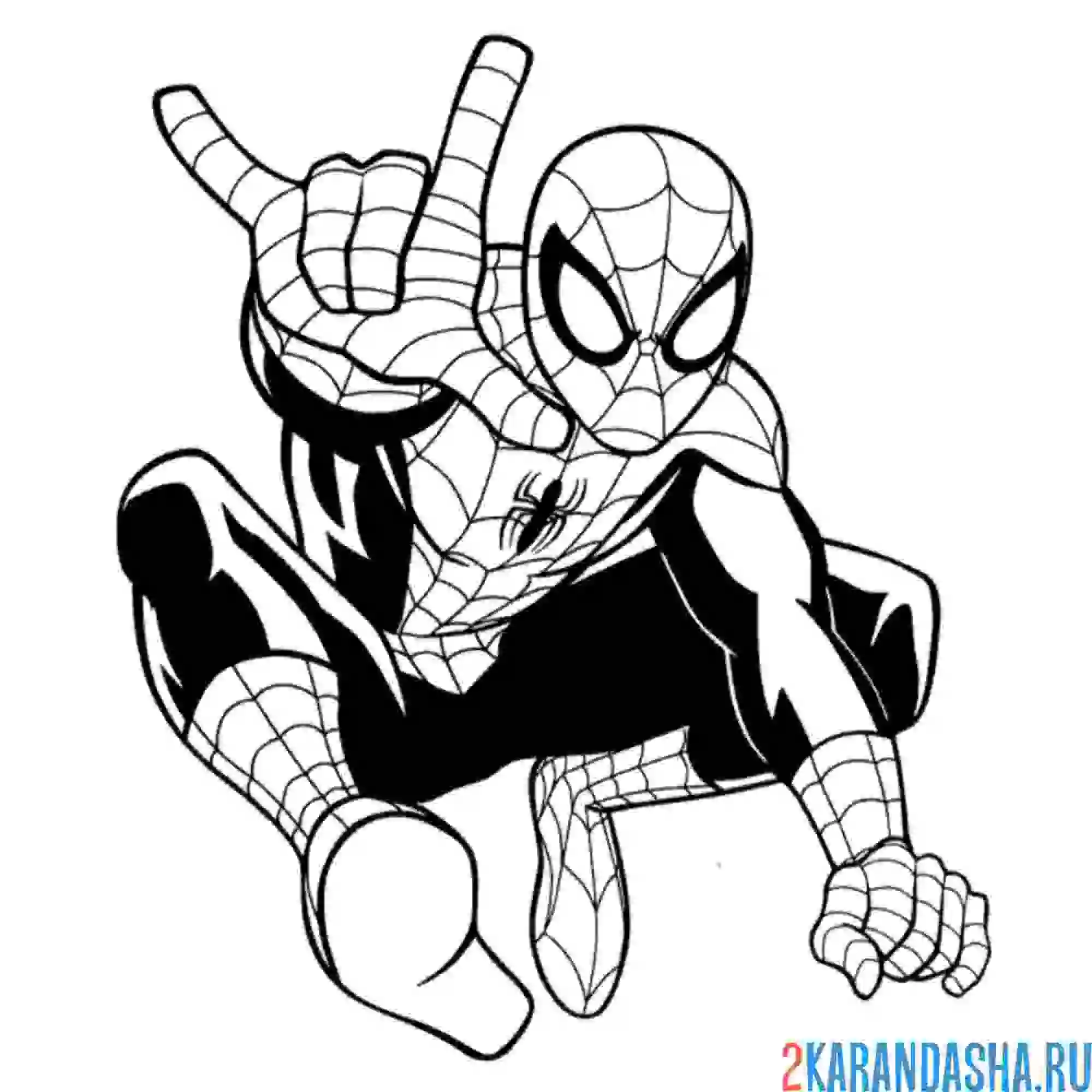 Раскраска человек-паук марвел