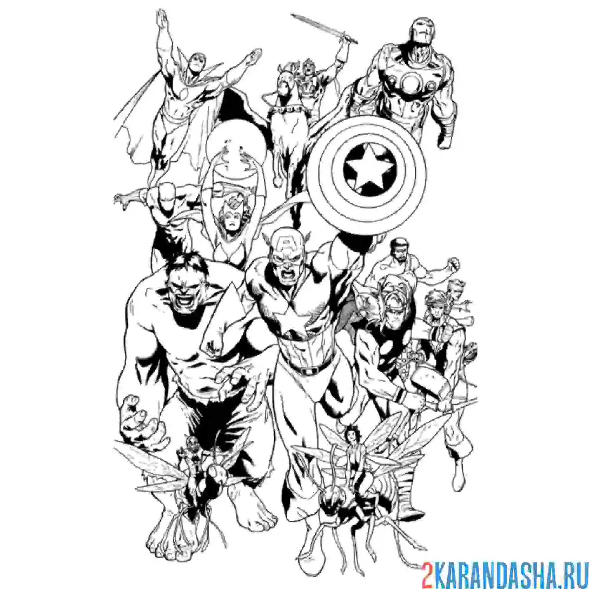 Раскраска марвел новые герои
