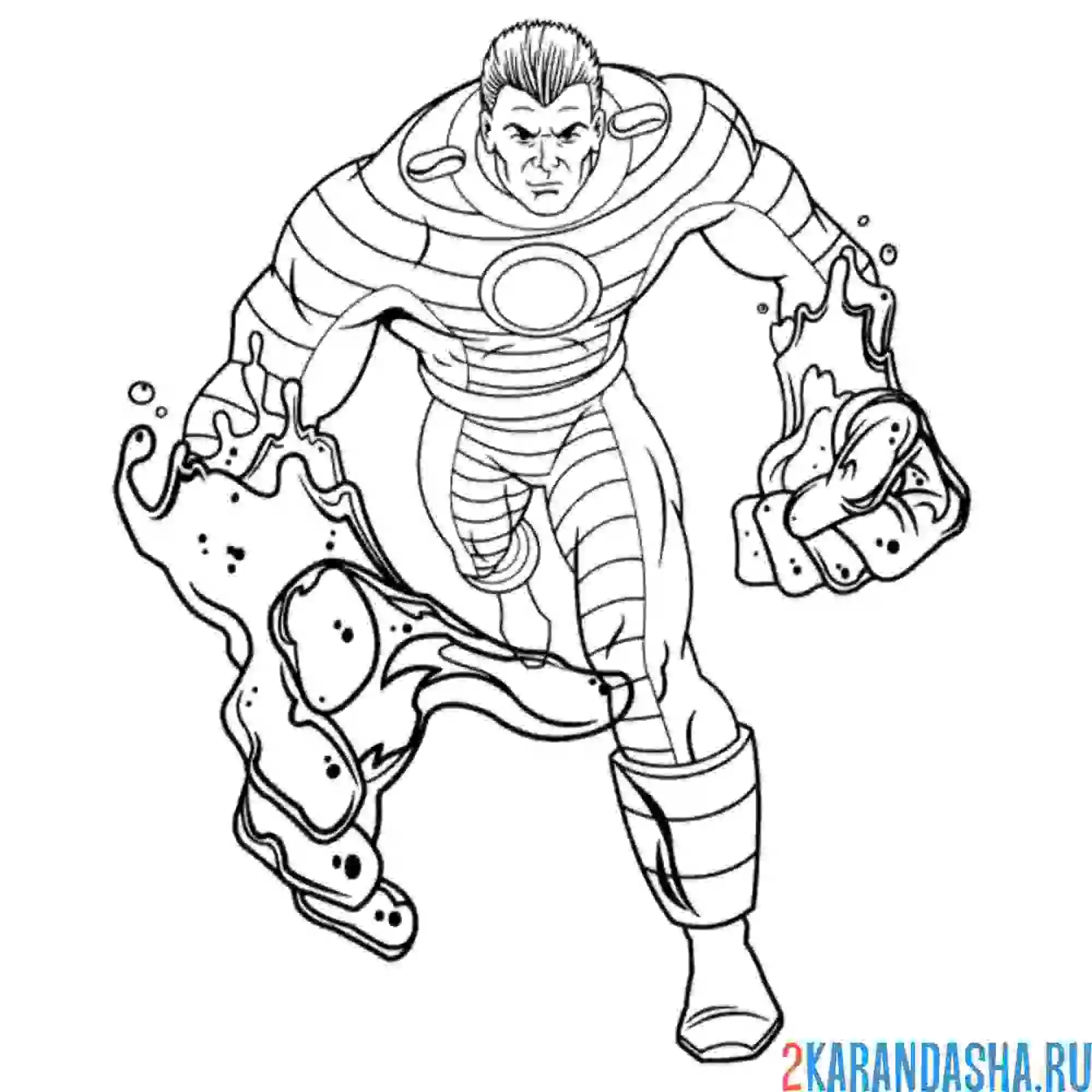 Раскраска песочный человек марвел