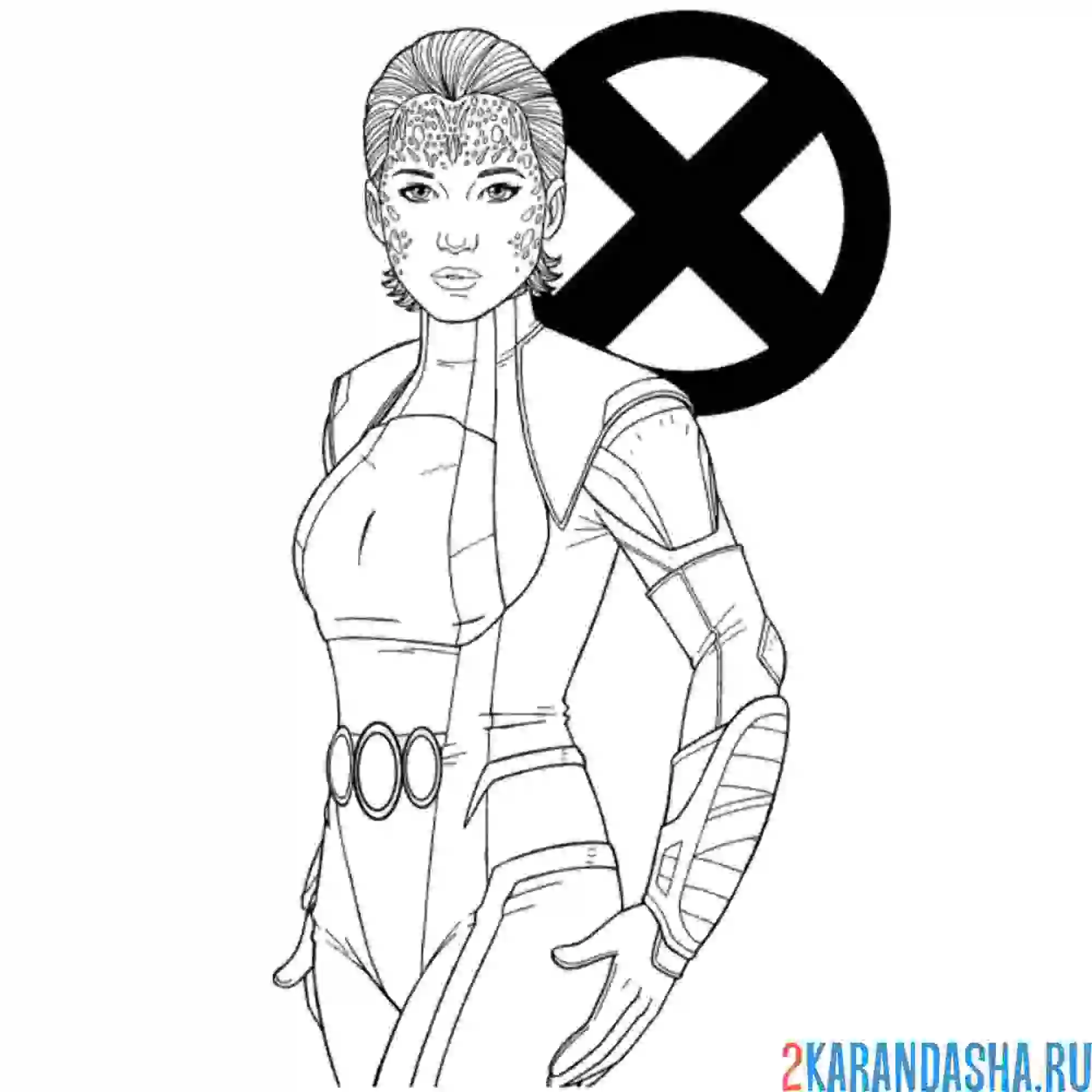 Раскраска мистик marvel