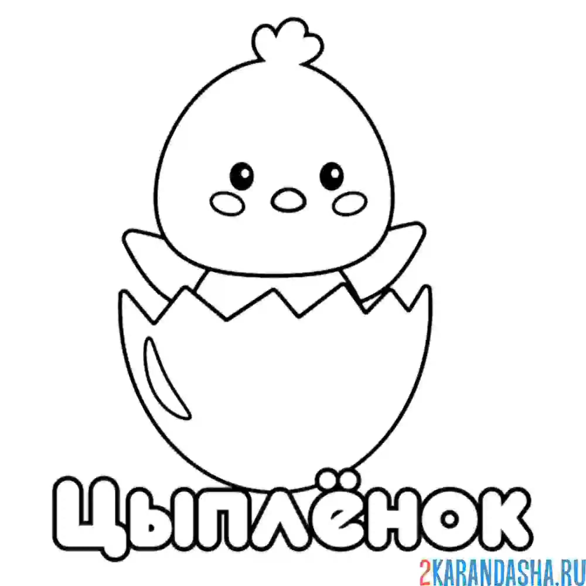 Раскраска цыпленок вылупился из яйца