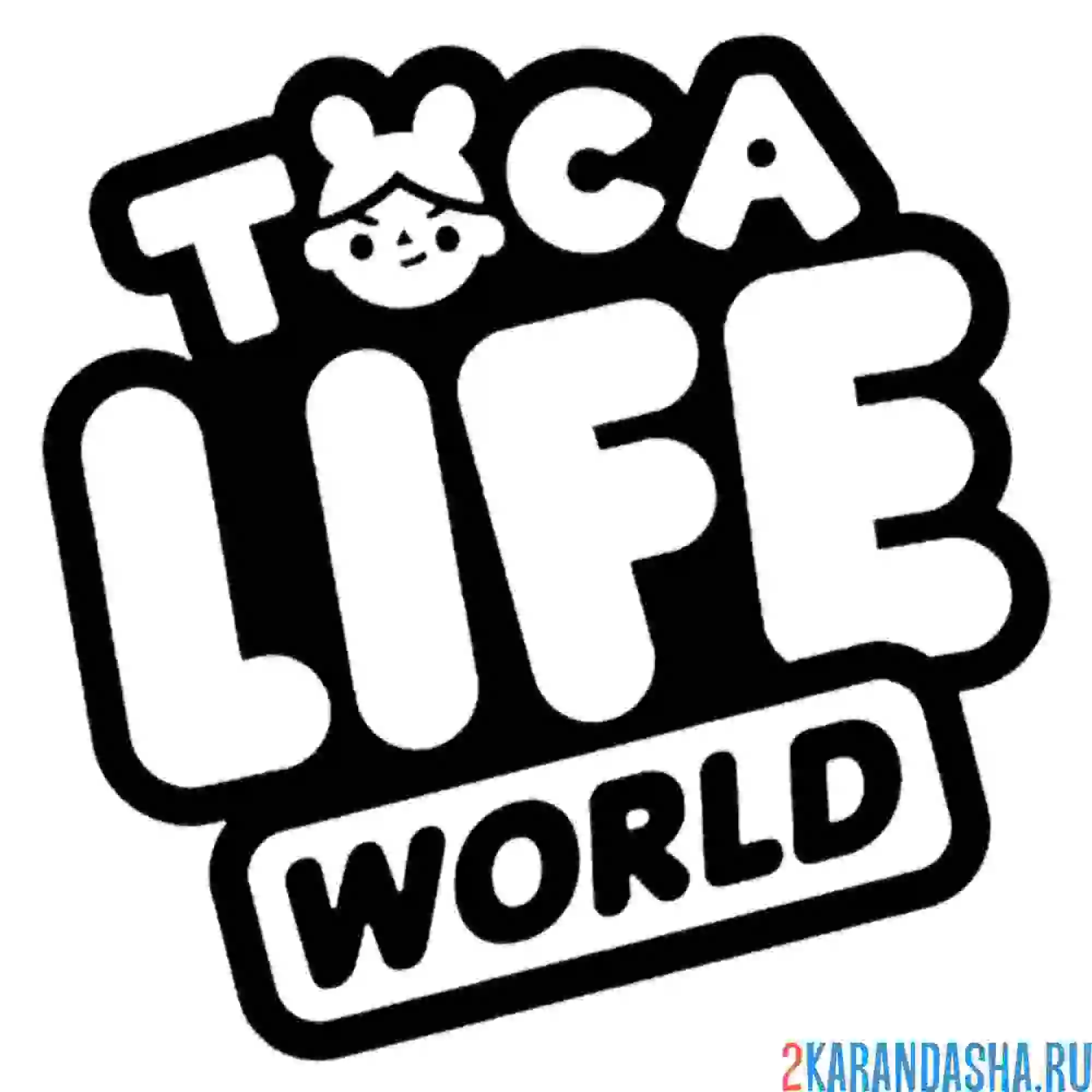 Раскраска логотип тока бока лайф ворлд