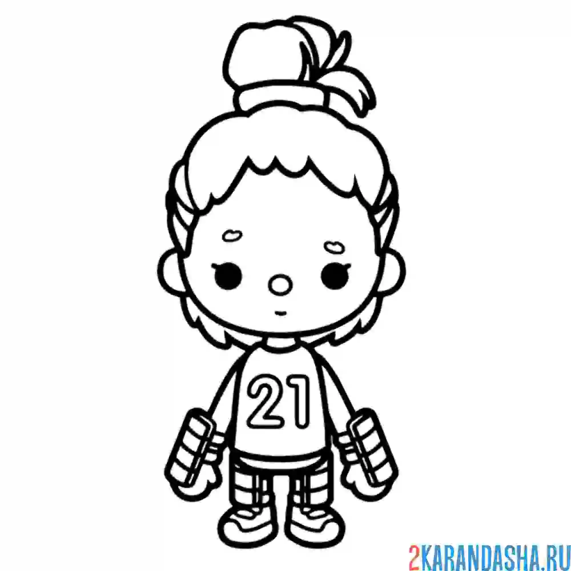 Раскраска toca boca девочка спорт