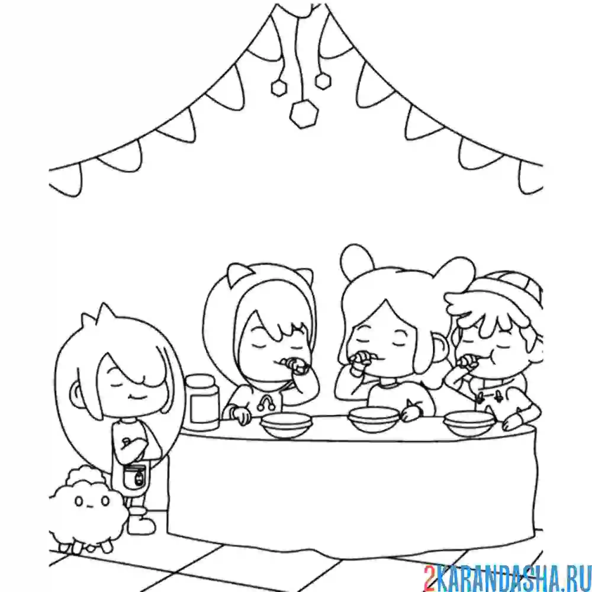 Раскраска тока бока день рождения персонажа