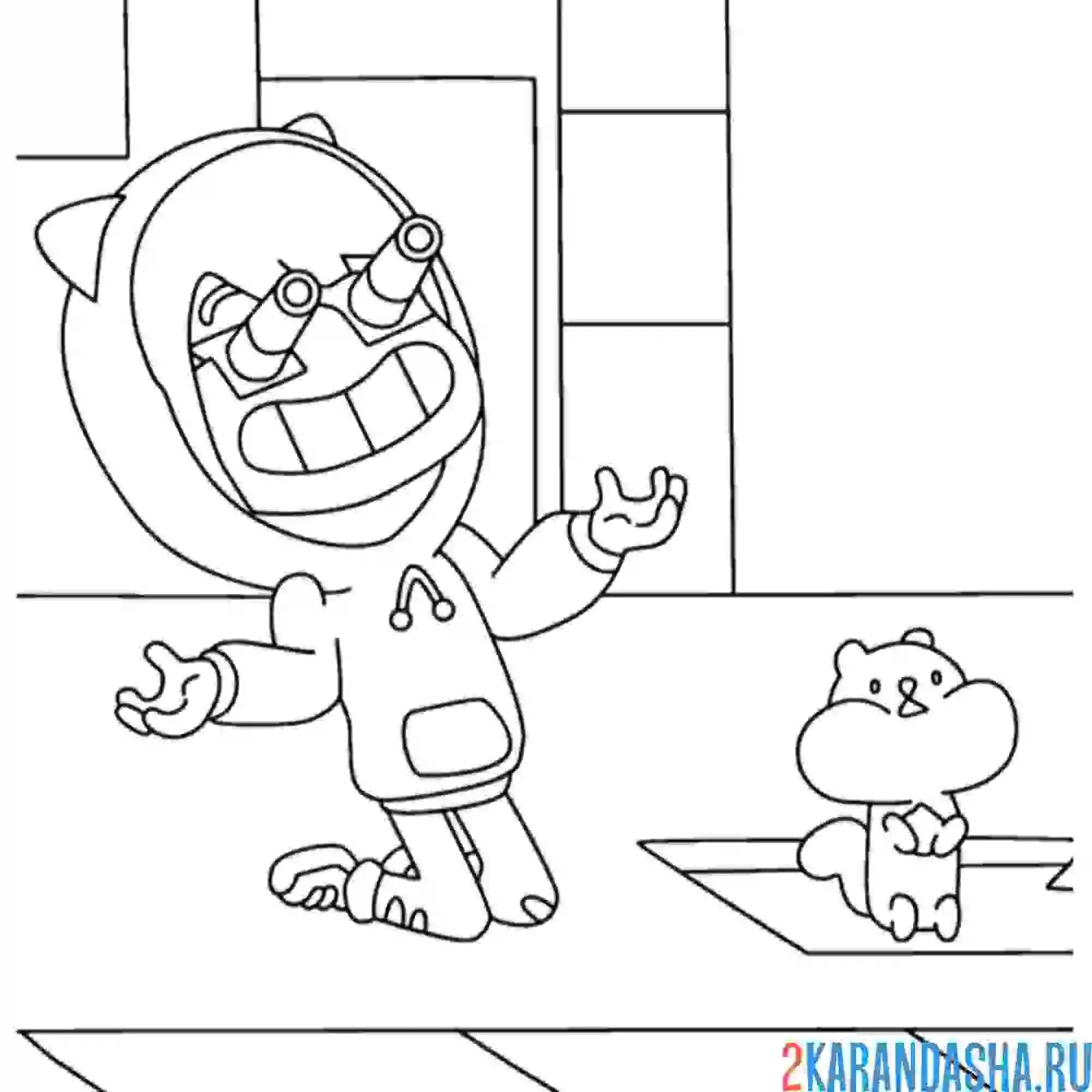 Раскраска тока бока и хомяк