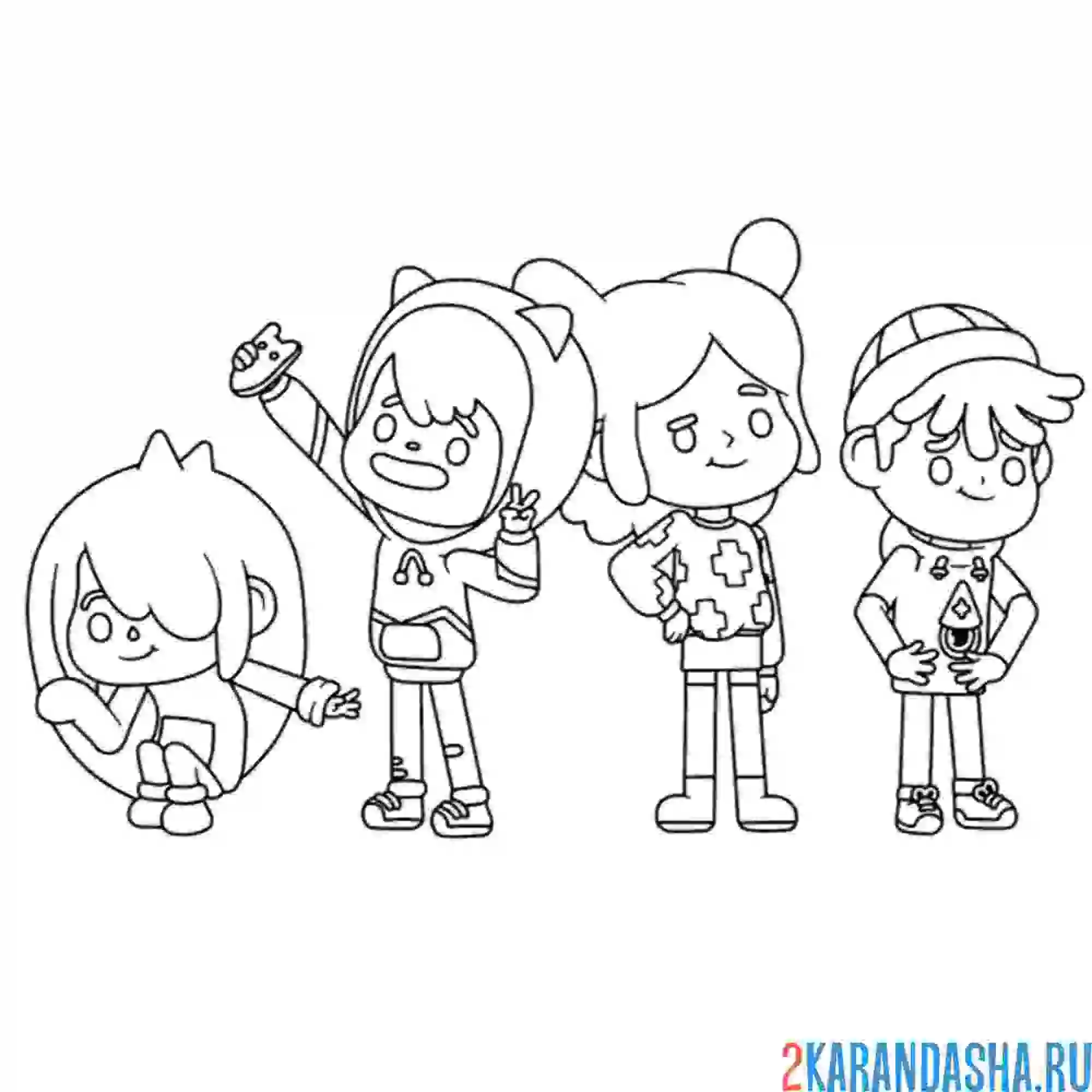 Раскраска toca boca life world подростки