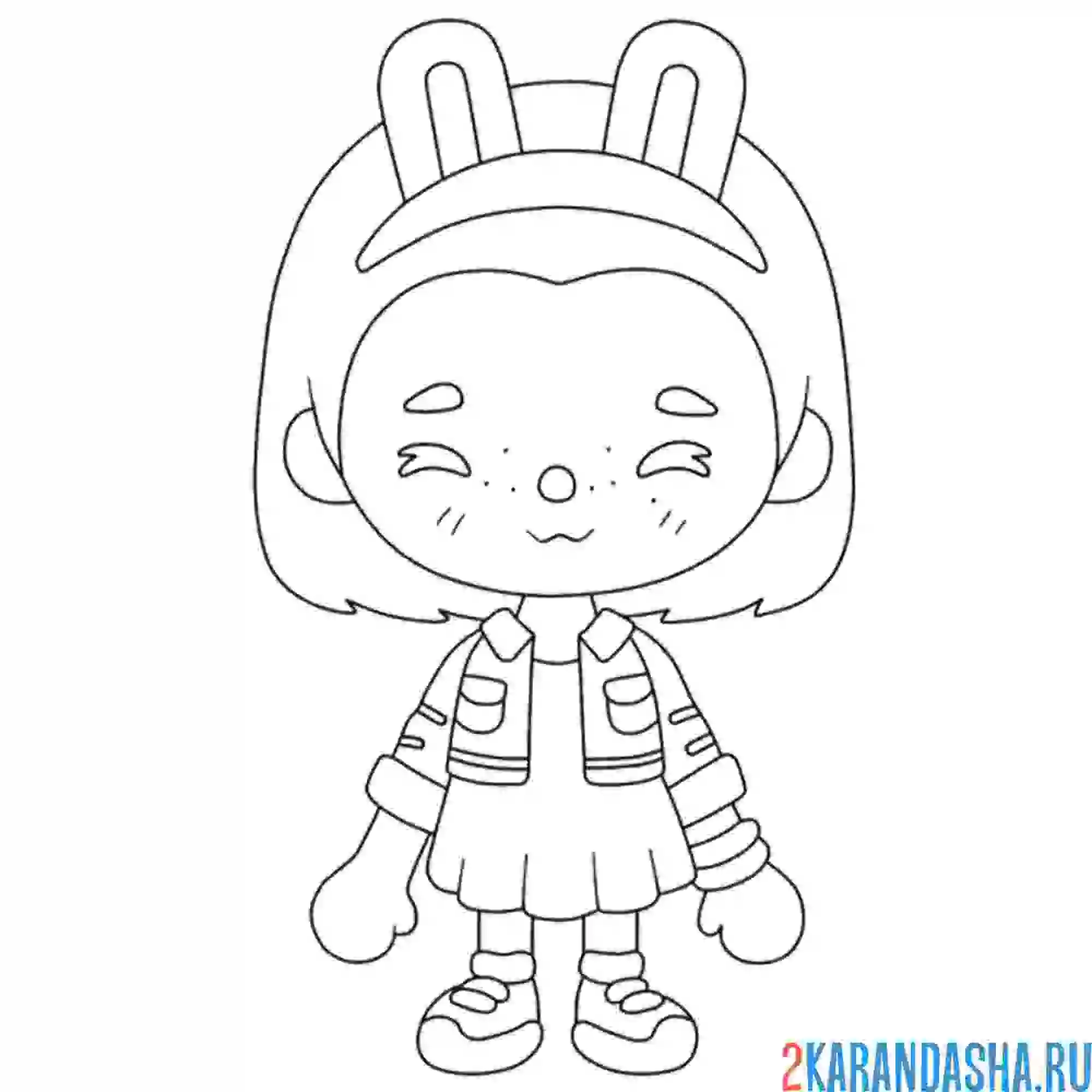 Раскраска персонаж девочка toca boca life world