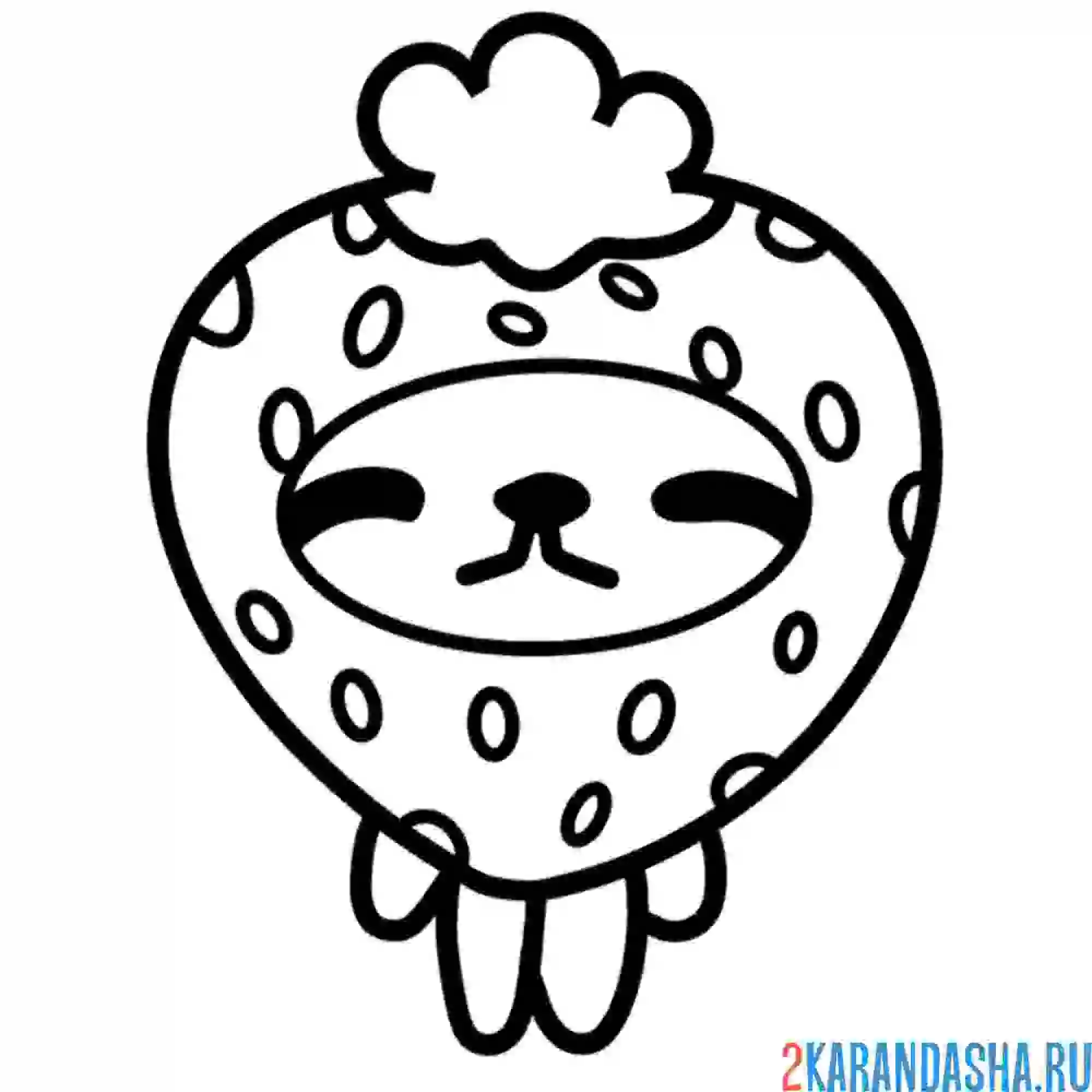 Раскраска собачка-клубника тока бока