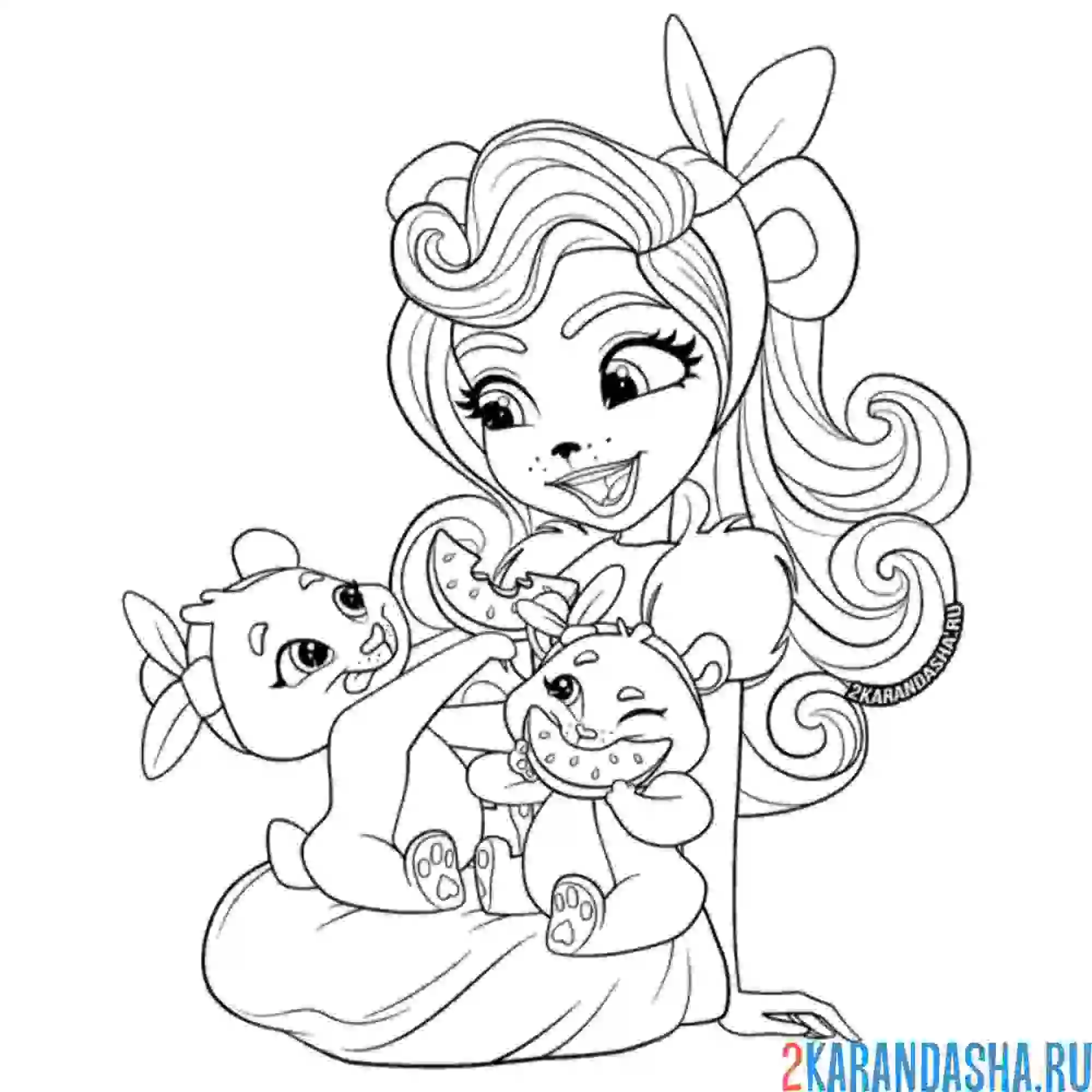 Раскраска медведь брен энчантималс