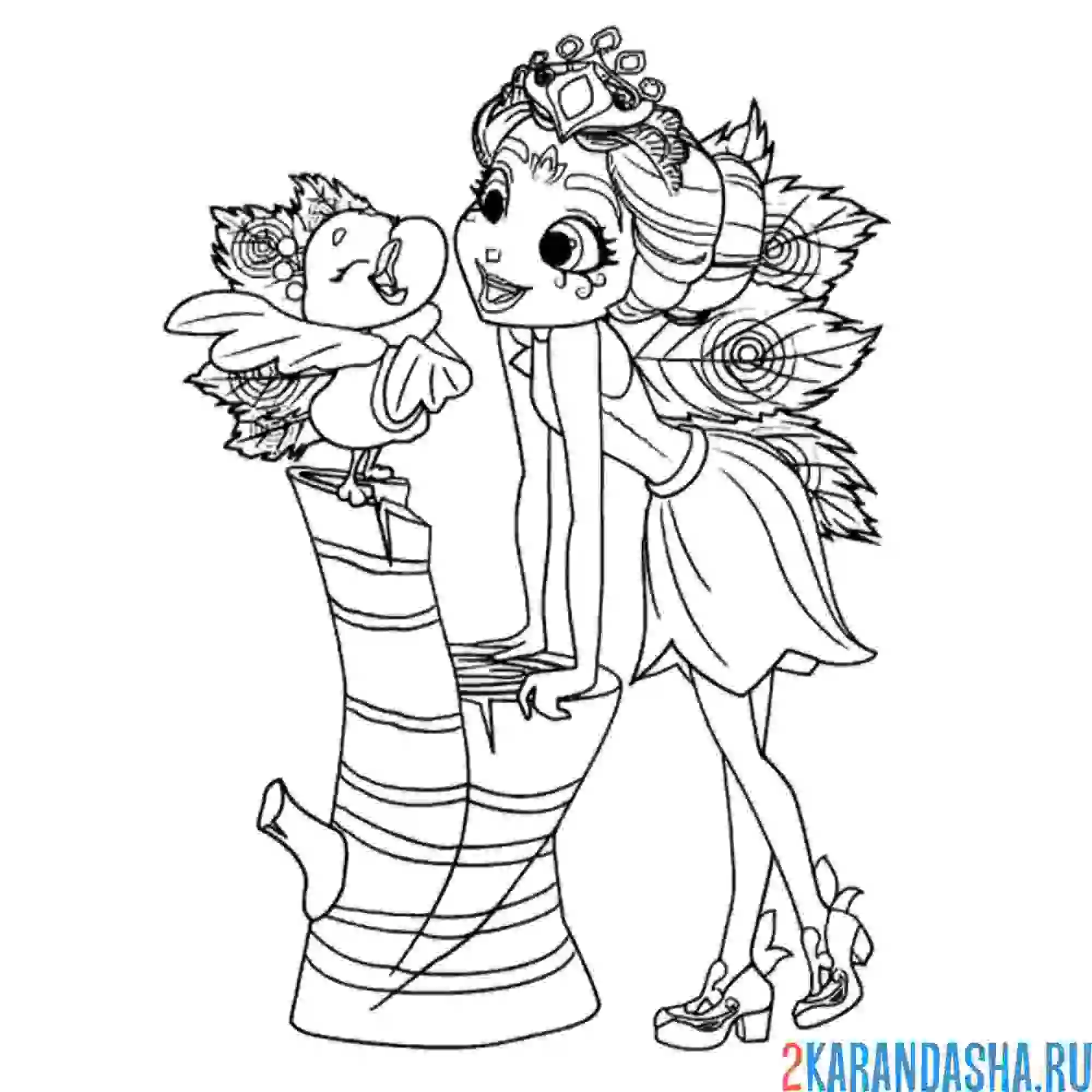 Раскраска пэттер павлина и флэп (павлины)