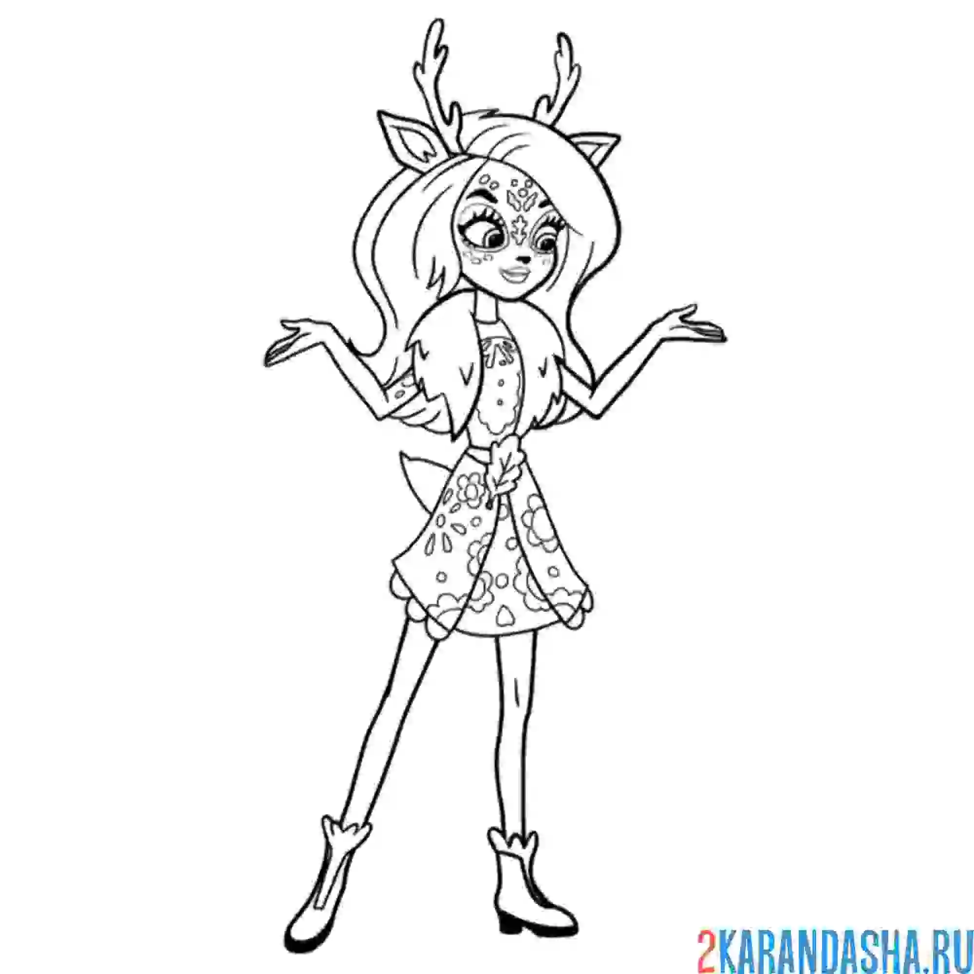 Раскраска данетта оленни энчантималс