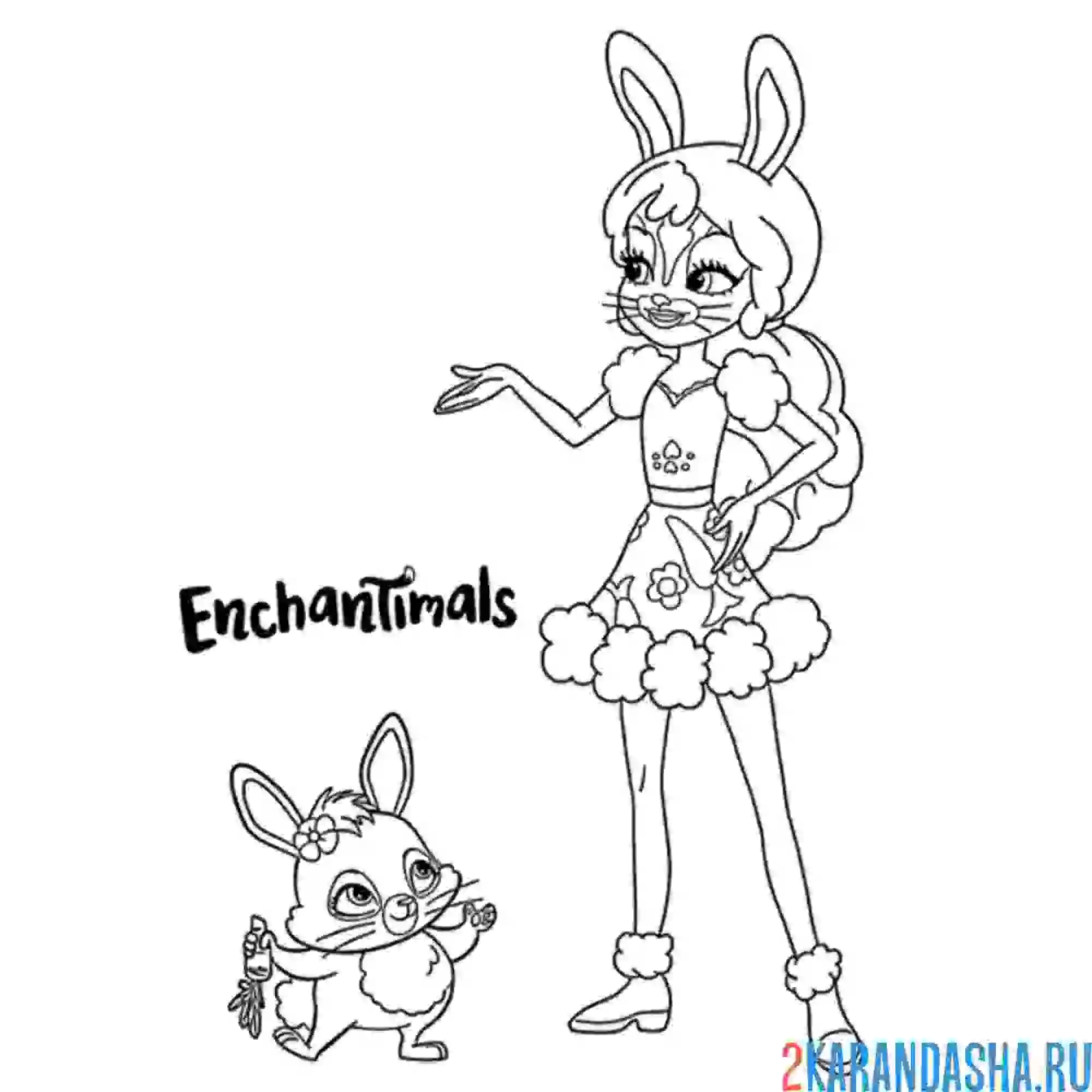 Раскраска энчантималс твист и бри