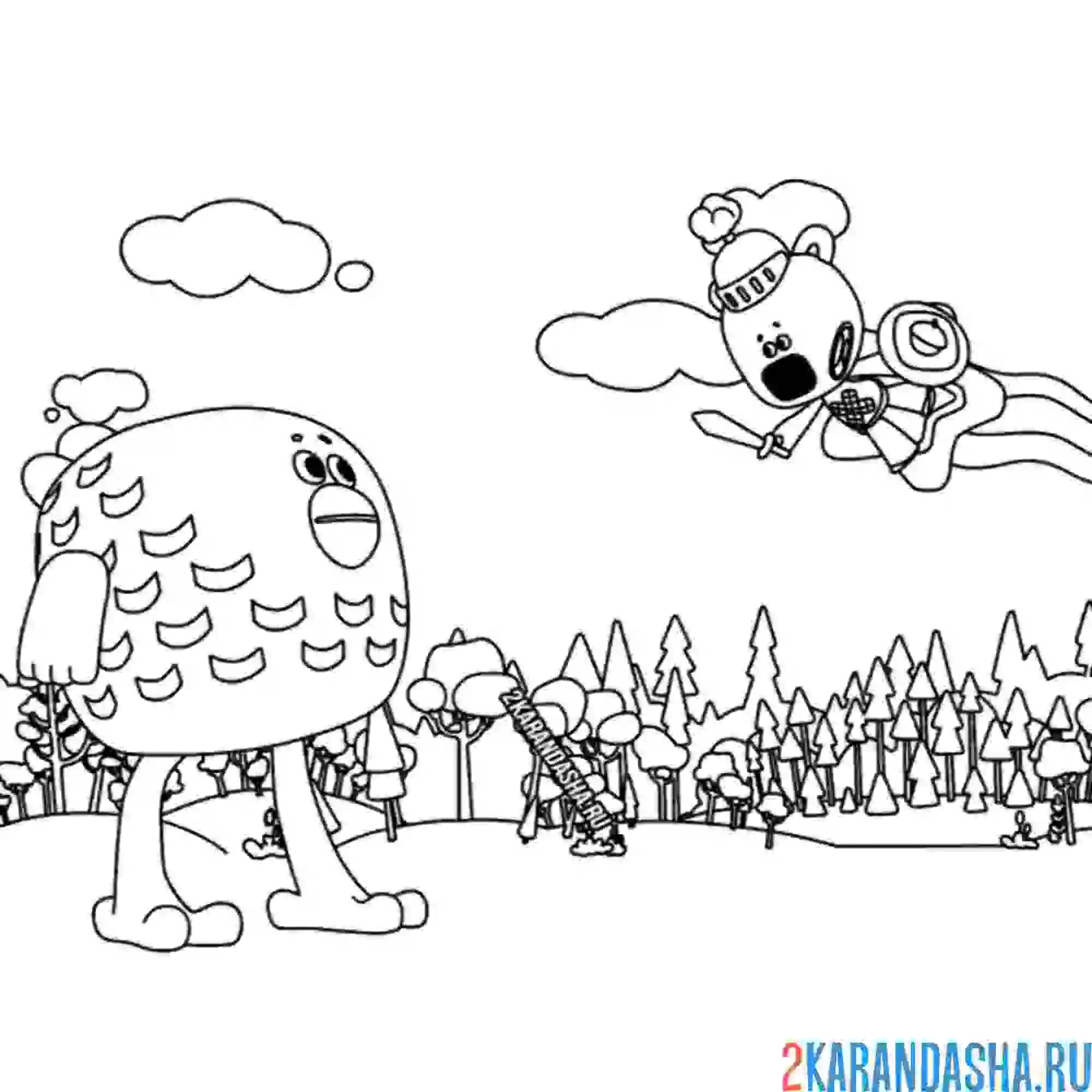 Раскраска ми-ми-мишки кеша рыцарь