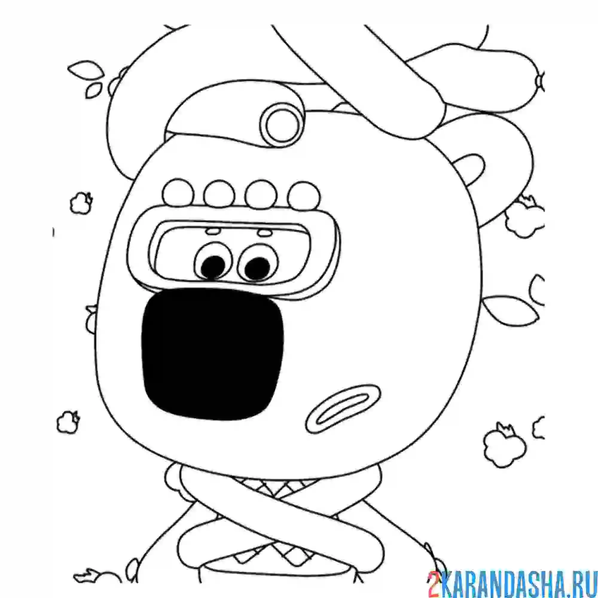 Раскраска ми-ми-мишки кеша водолаз