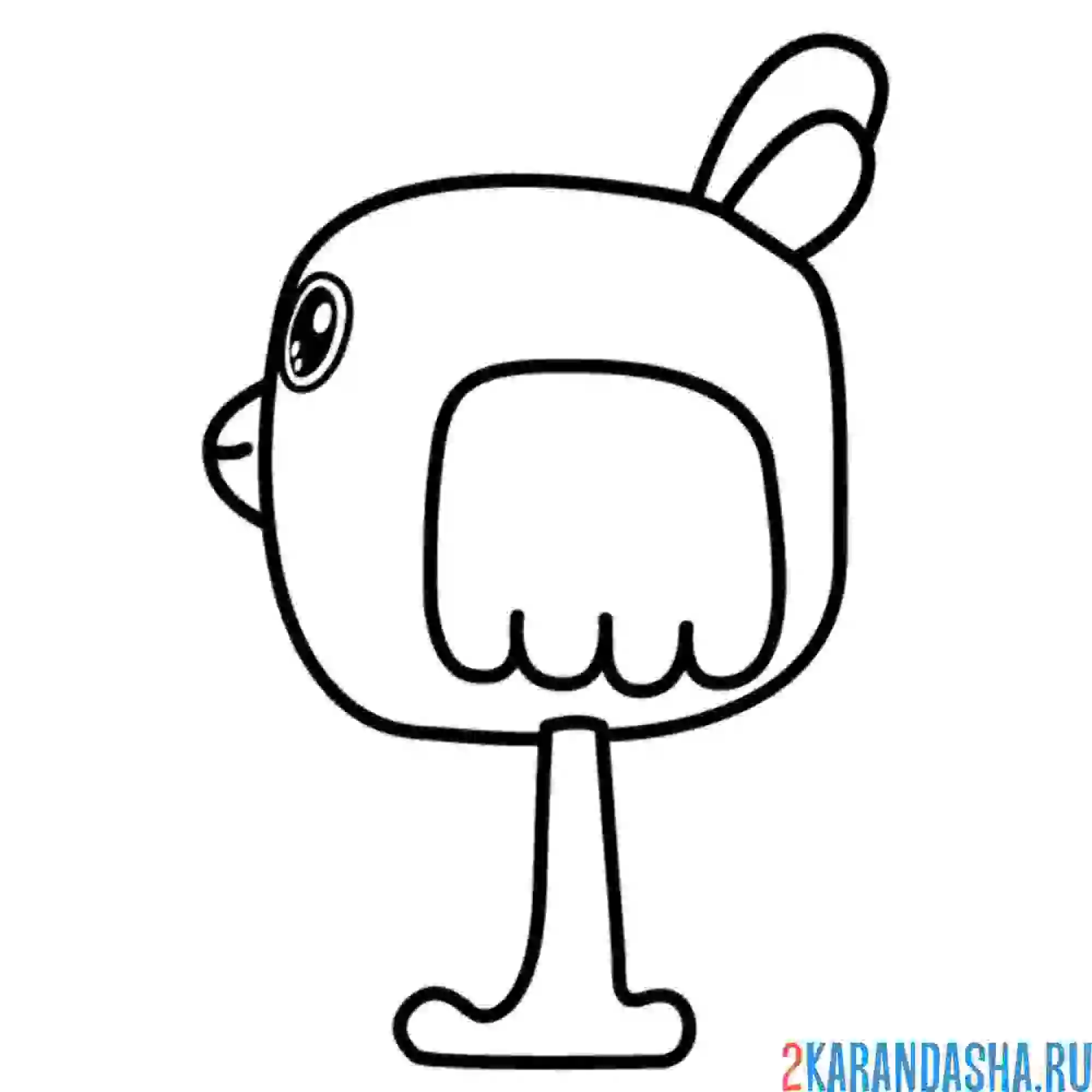 Раскраска цыпа вид сбоку ми-ми-мишки