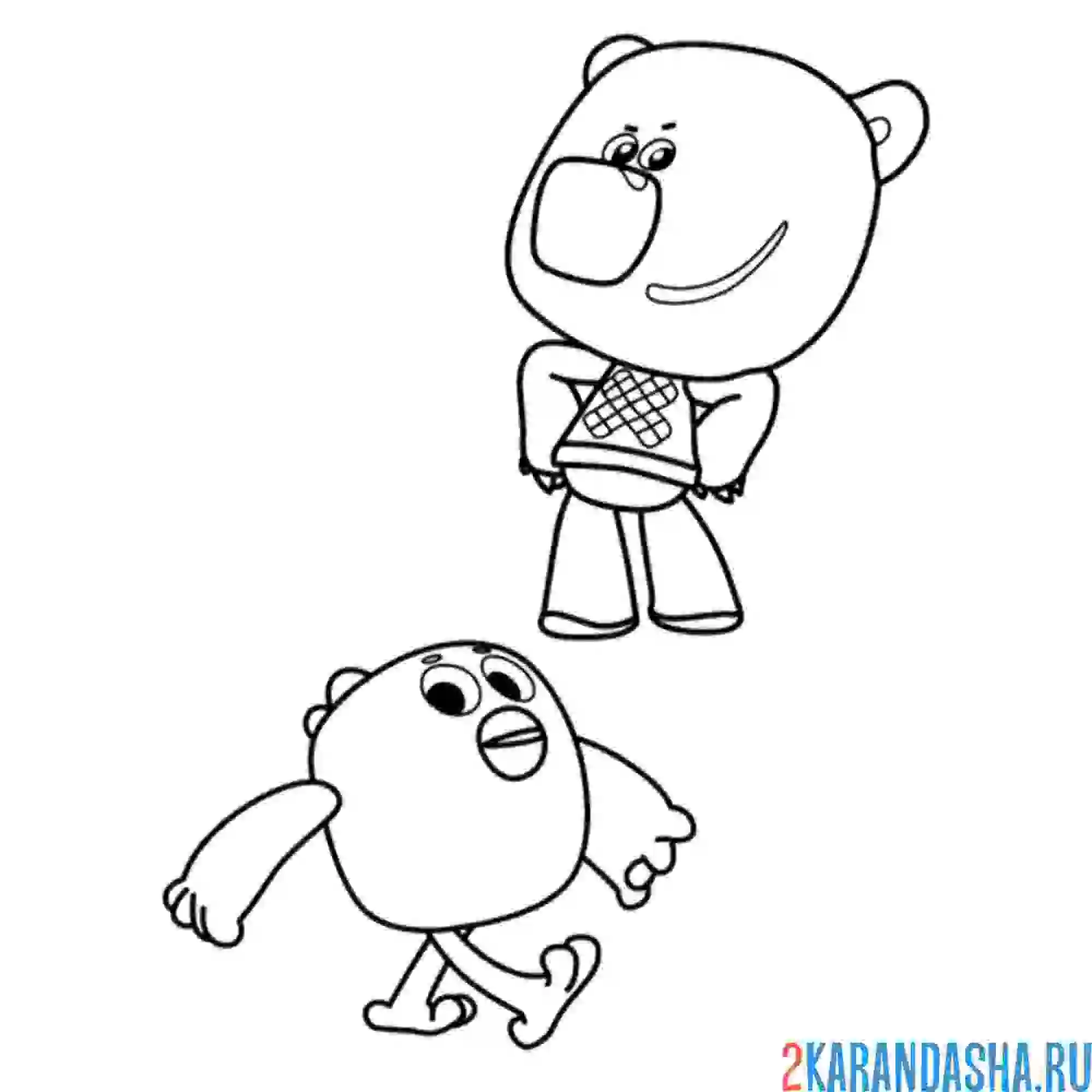 Раскраска ми-ми-мишки иннокентий и цыпа