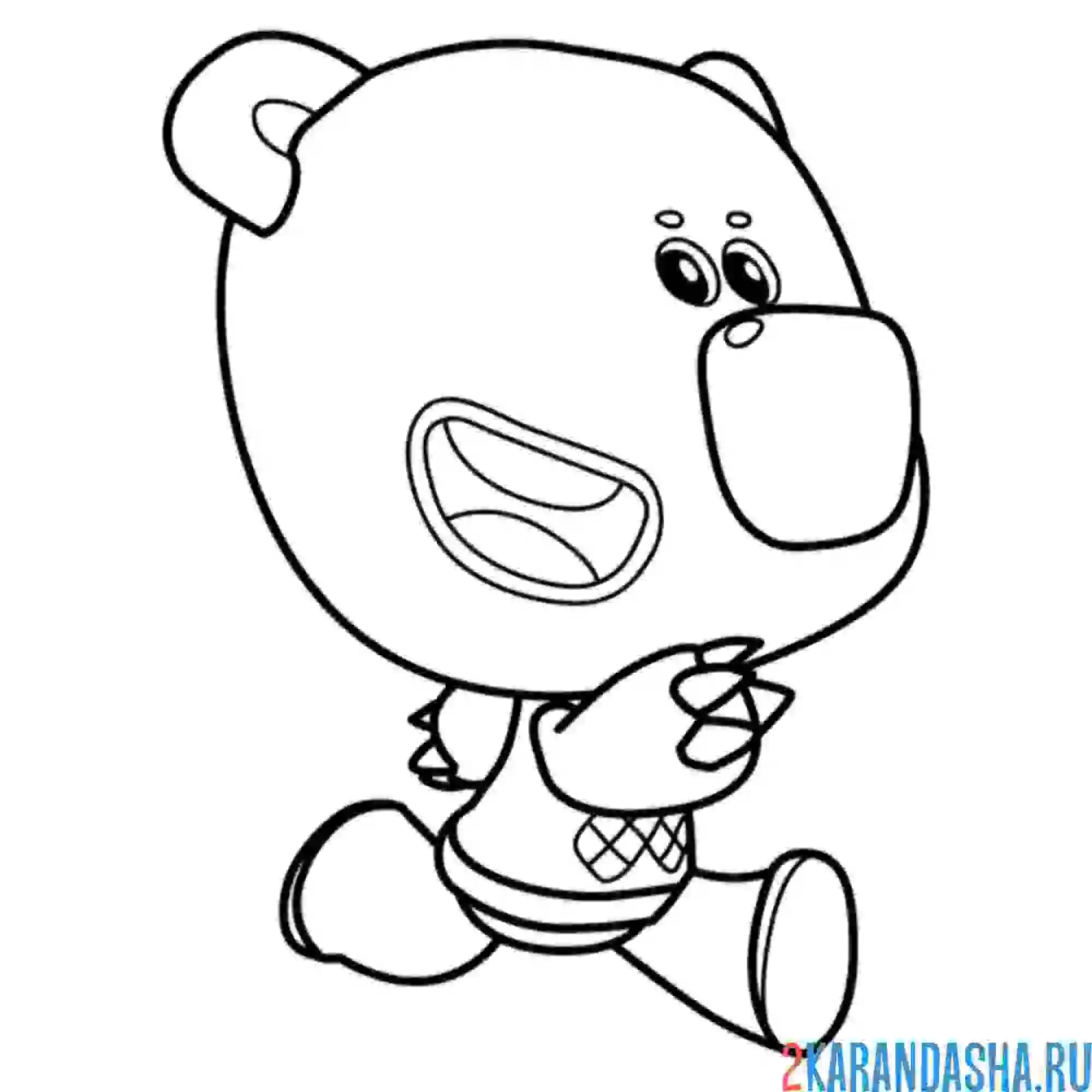 Раскраска ми-ми-мишки кеша убегает