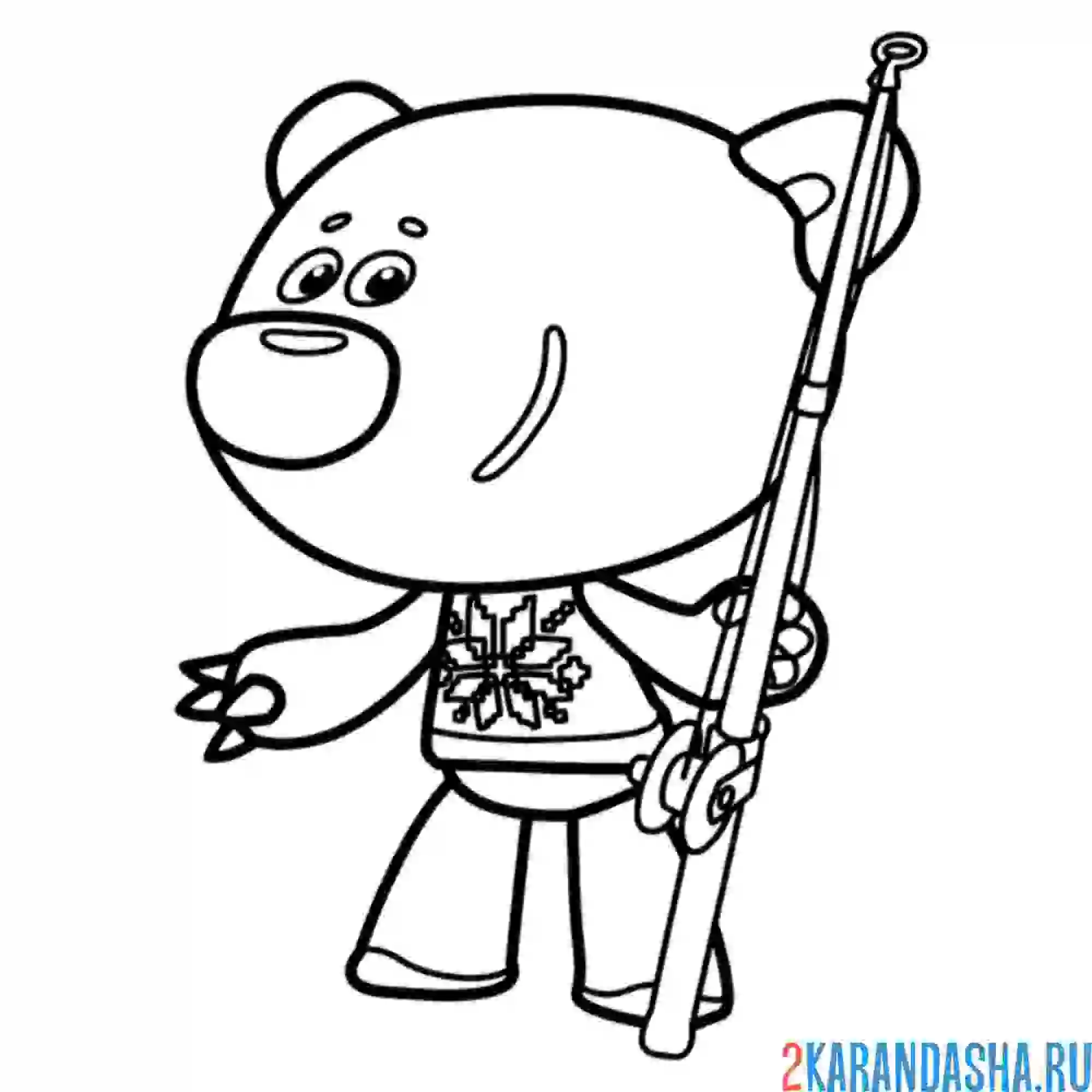 Раскраска тучка рыбак ми-ми-мишки