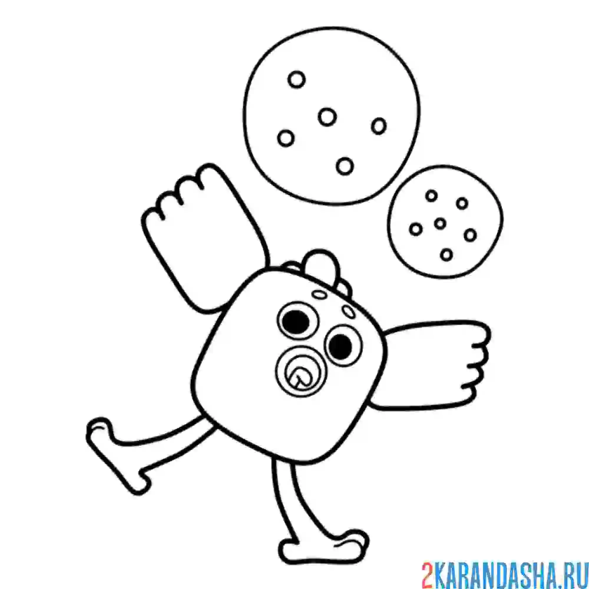 Раскраска цыпа ловит пузыри ми-ми-мишки