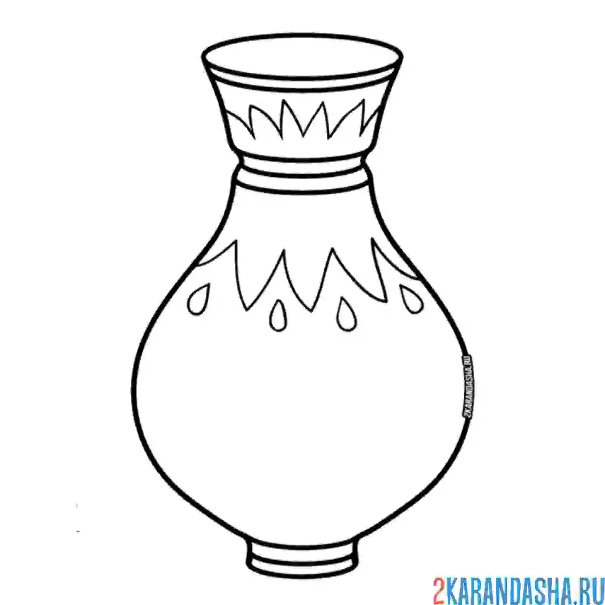 Раскраска простая ваза без цветов