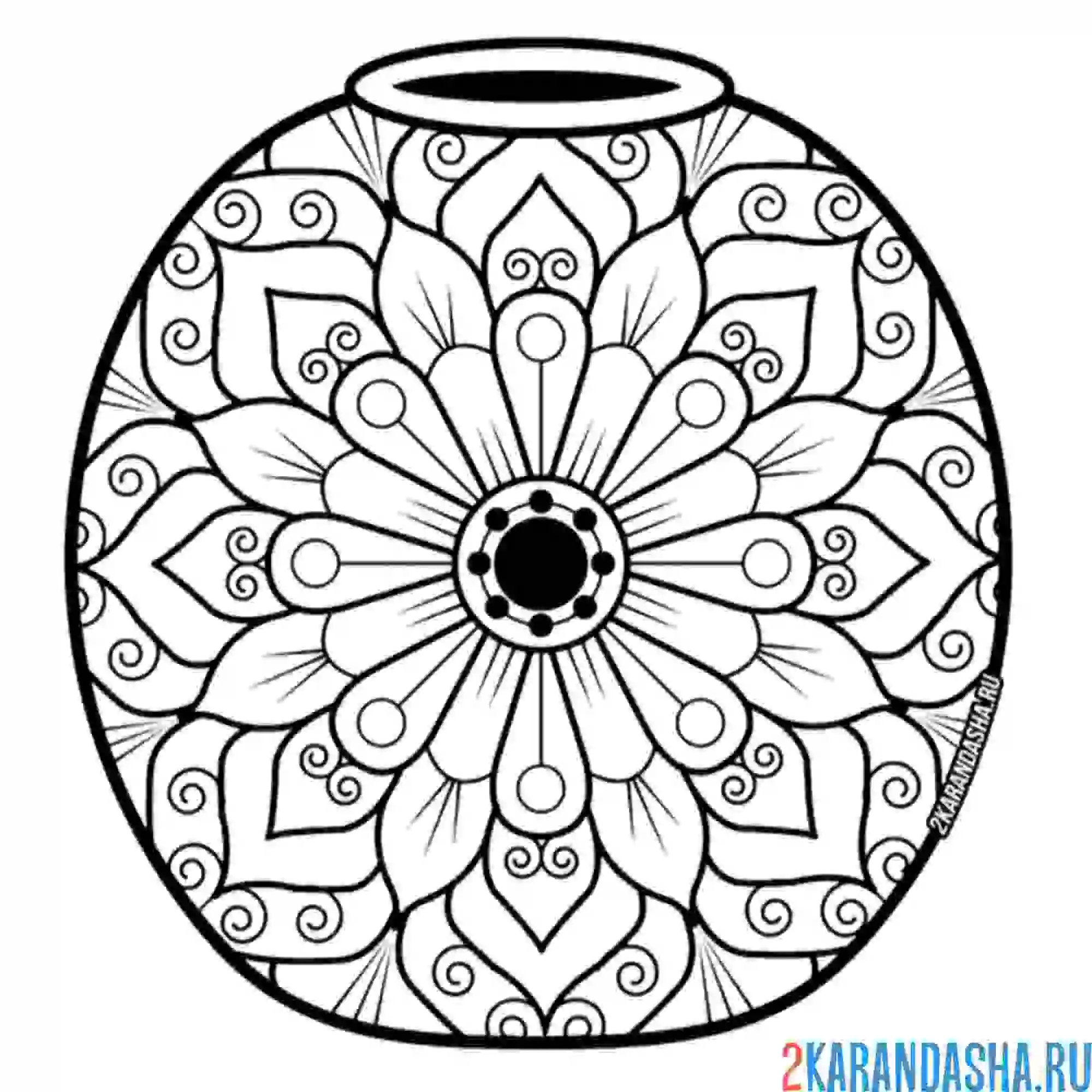 Раскраска ваза бочонок