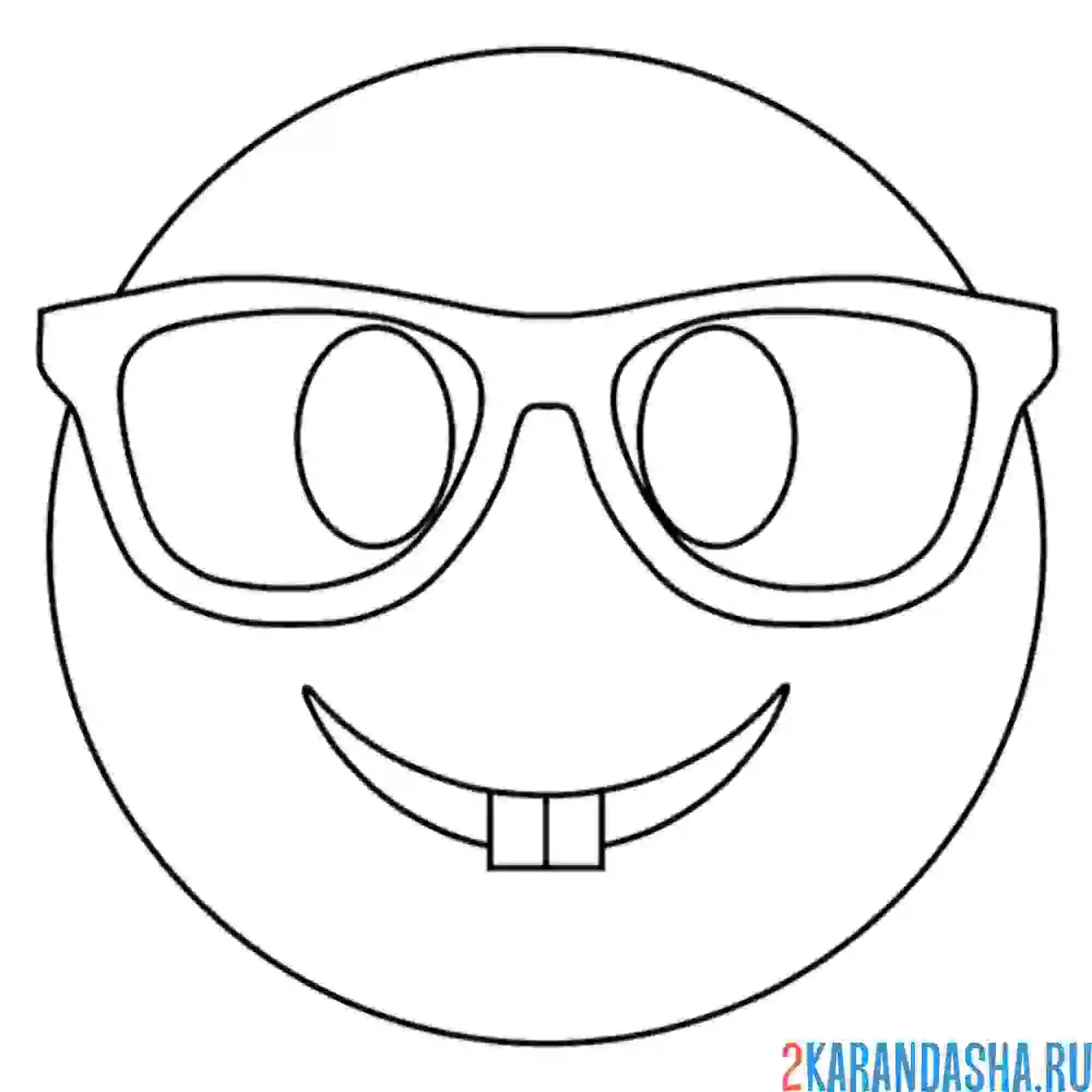 Раскраска смайлик ботаник