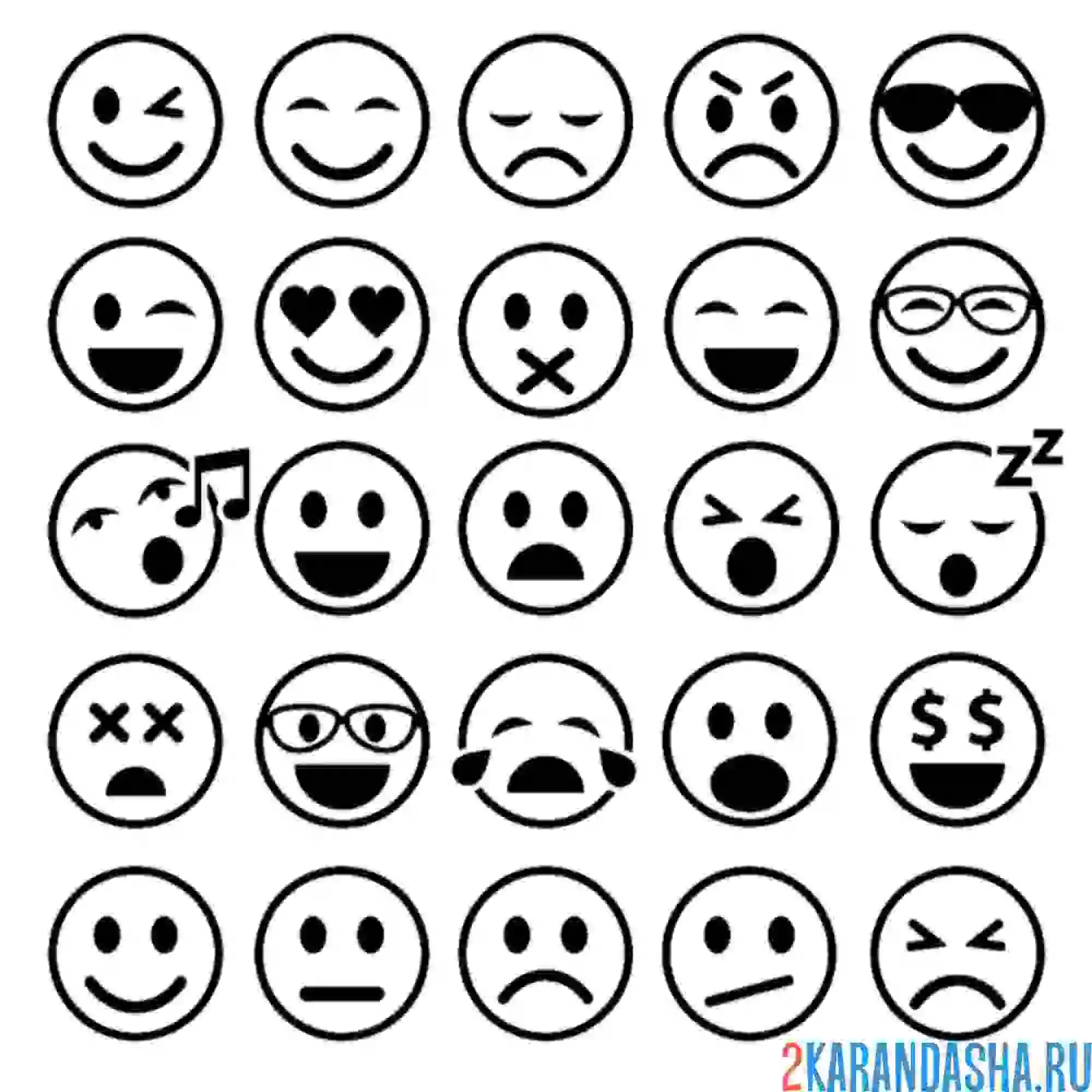 Раскраска популярные смайлики