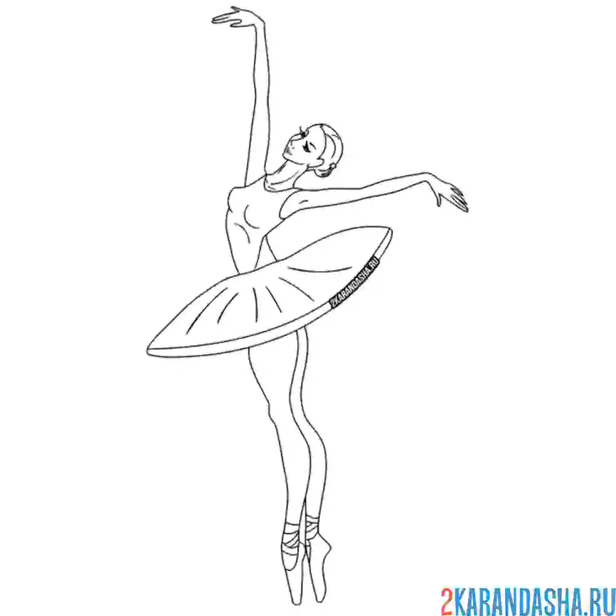 Раскраска стройная высокая балерина
