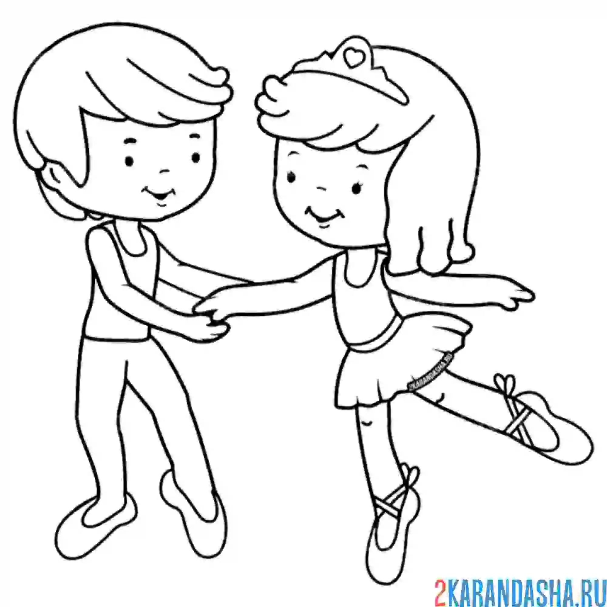 Раскраска балерун и балерина