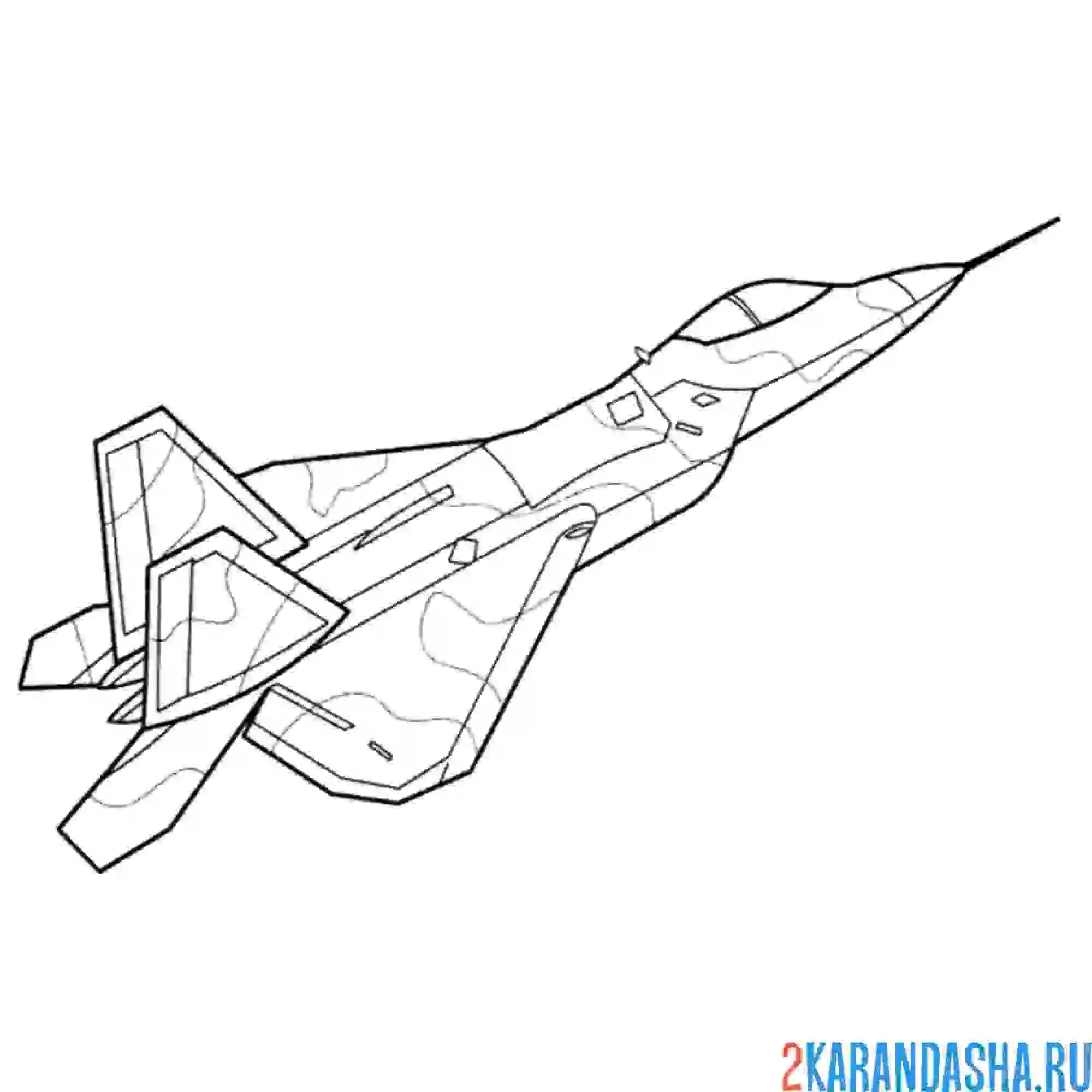 Раскраска военный самолет истребитель f-22 raptor