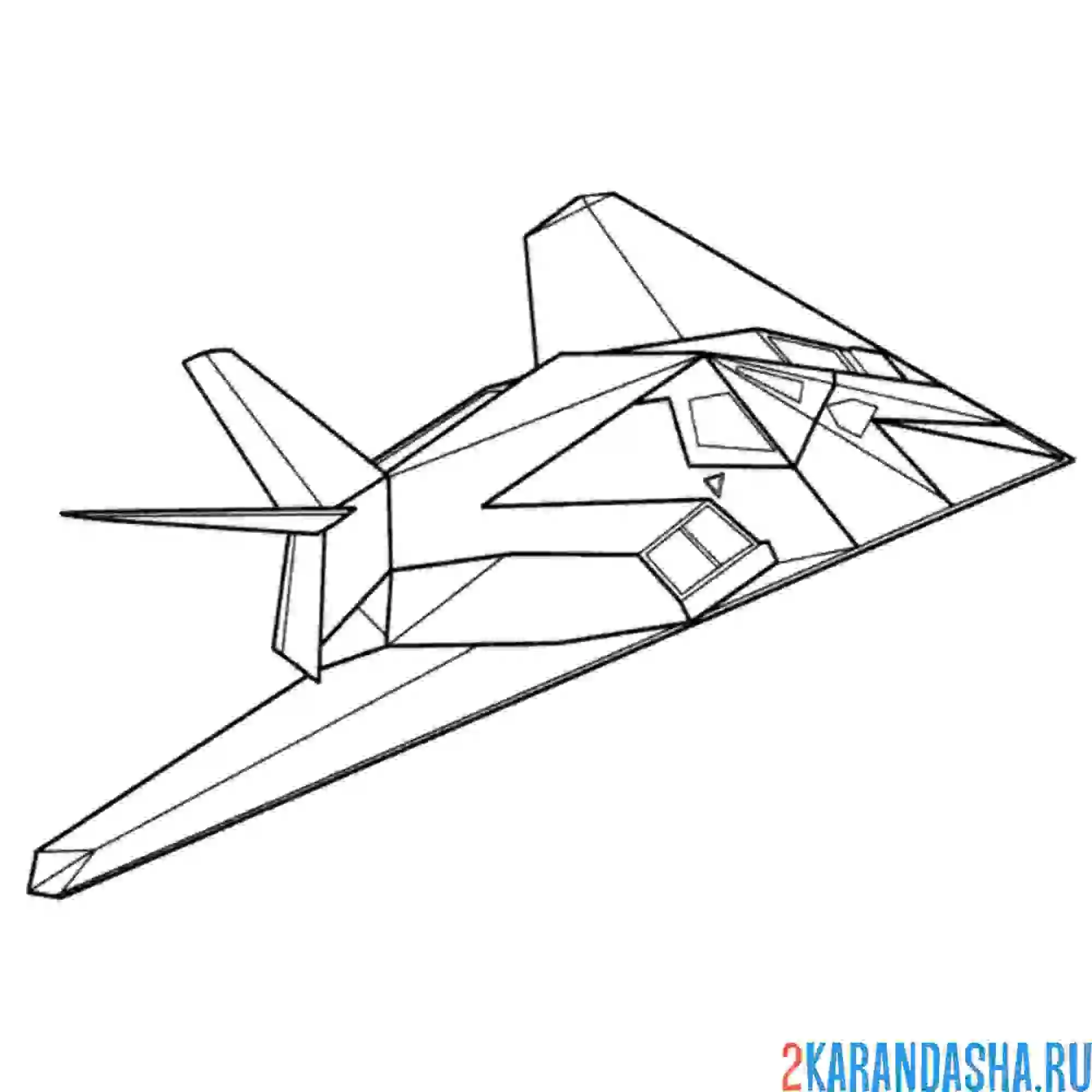 Раскраска истребитель сша lockheed f-117 nighthawk военный самолет