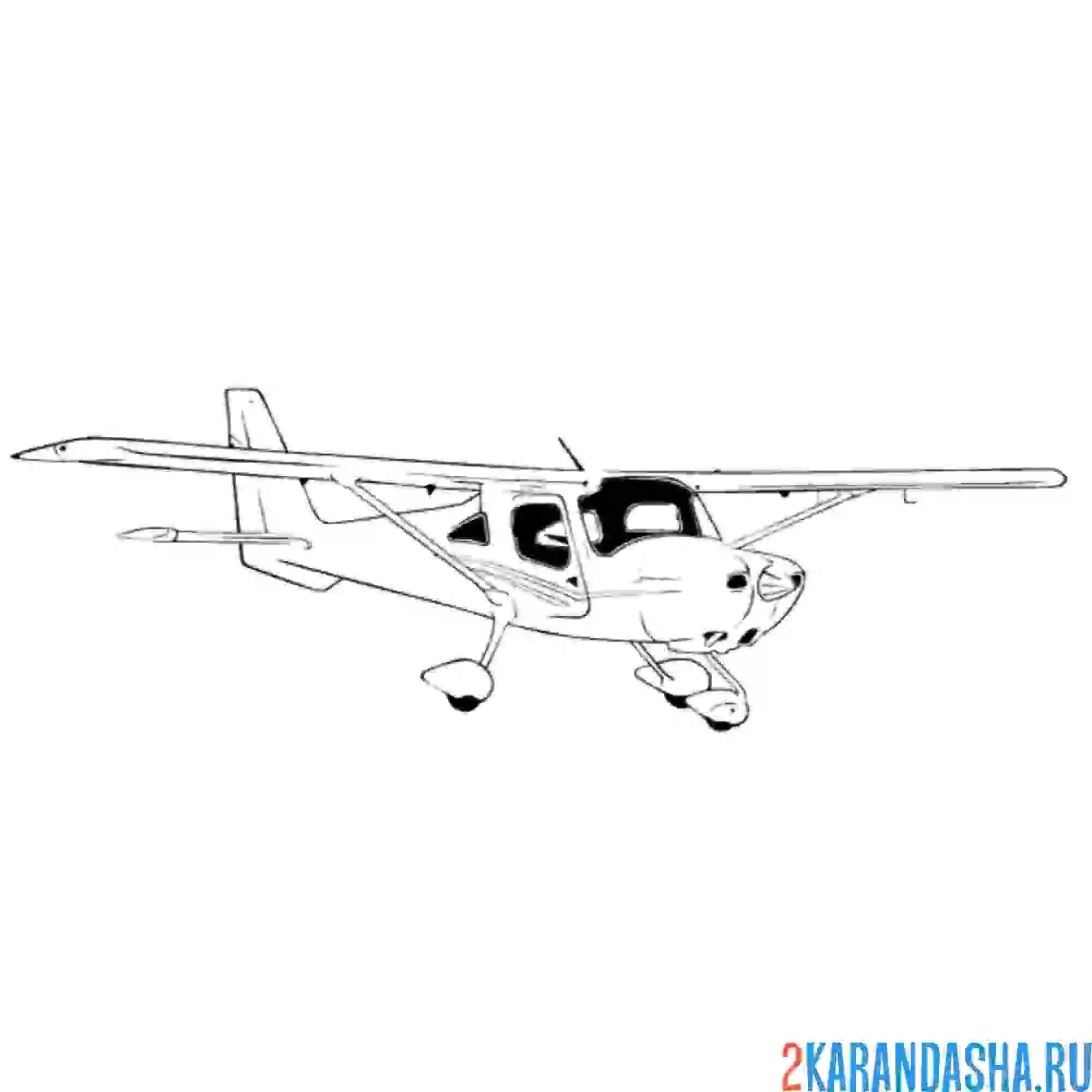 Раскраска легкий самолет