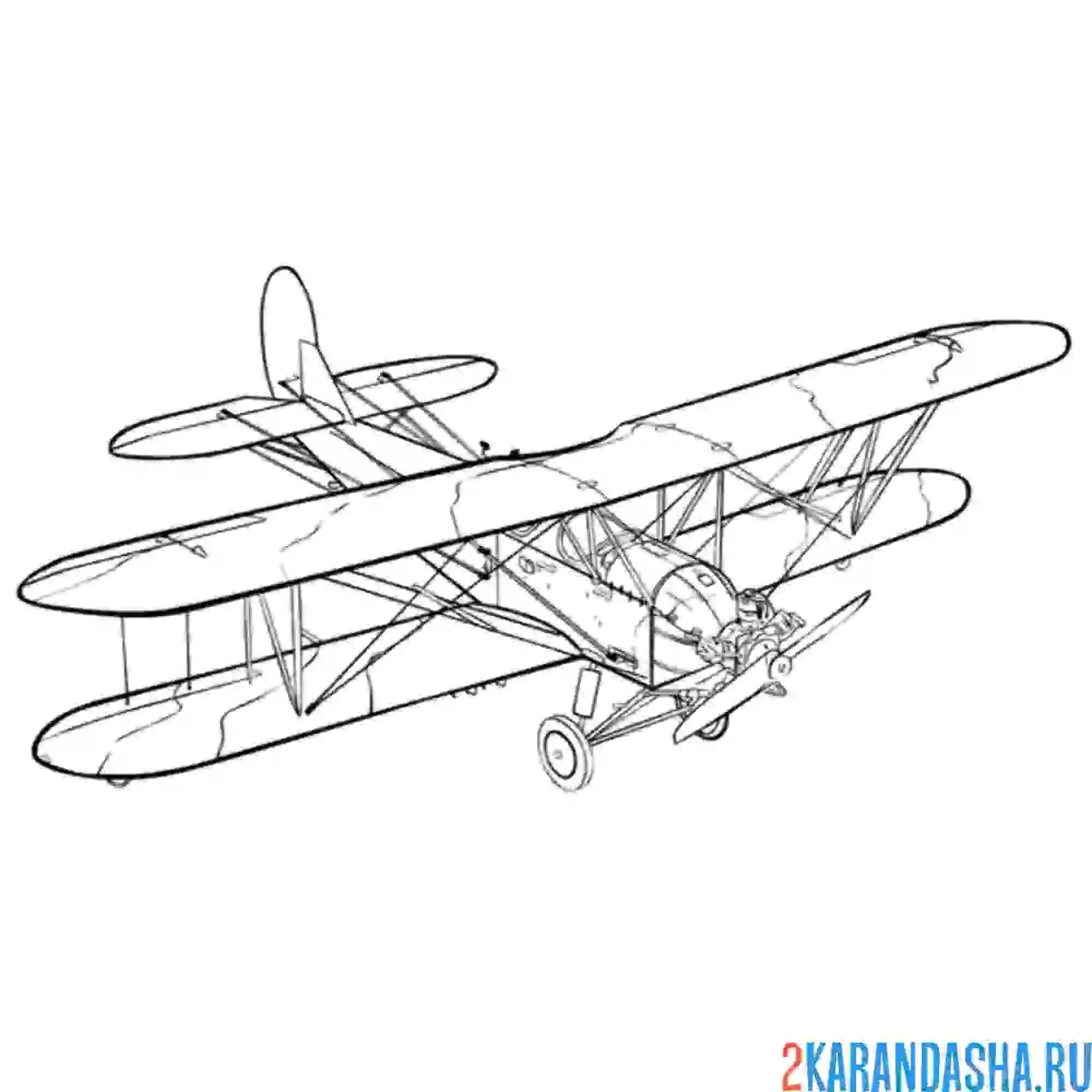 Раскраска старый самолет