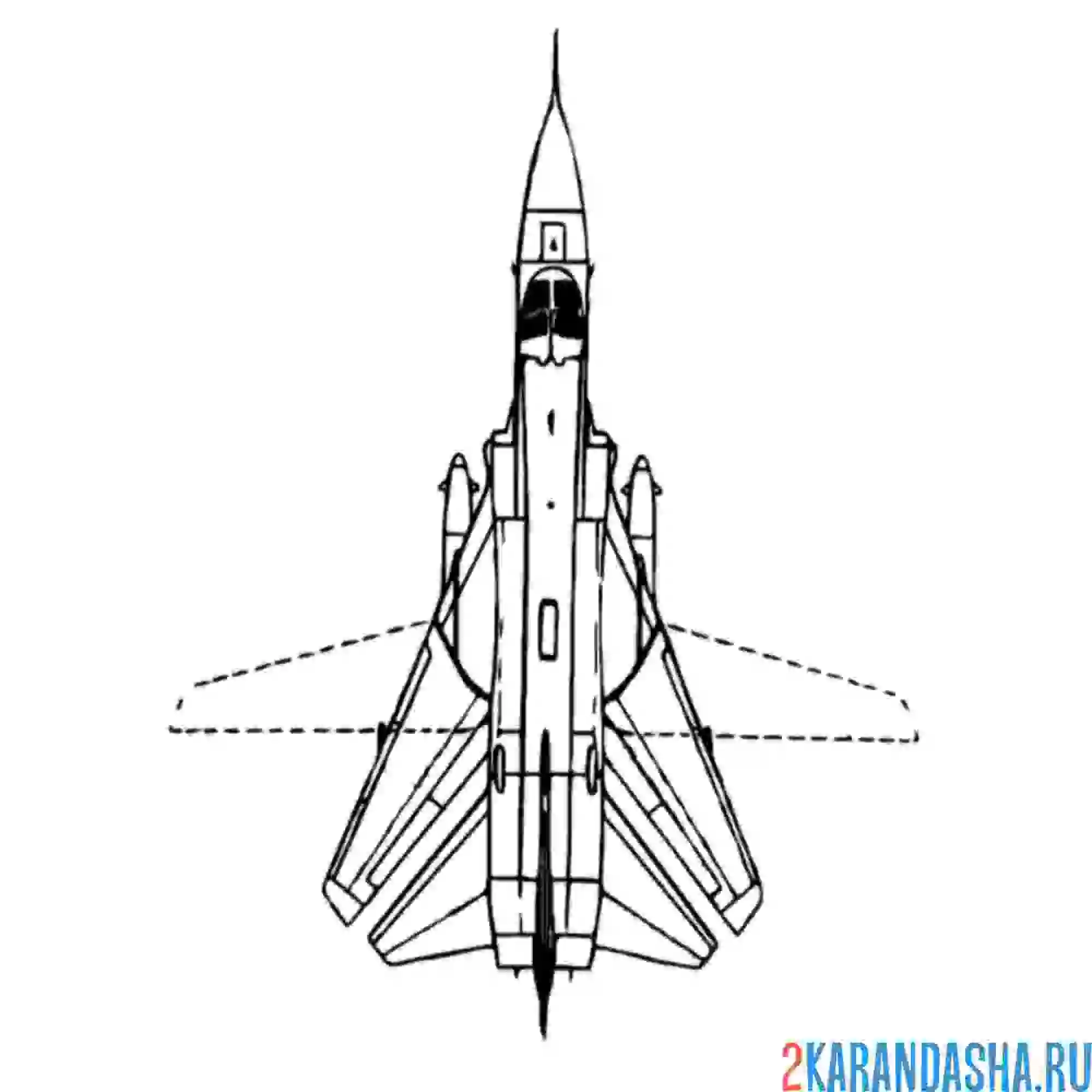 Раскраска чертеж самолета