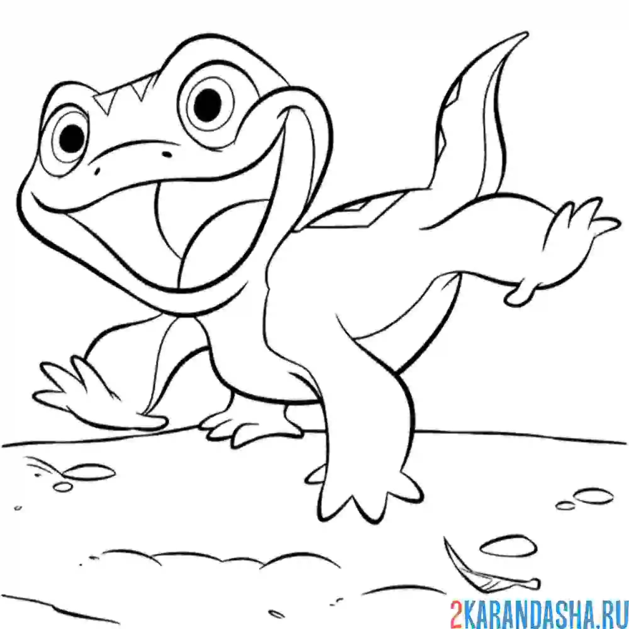 Раскраска бруни огненная ящерка