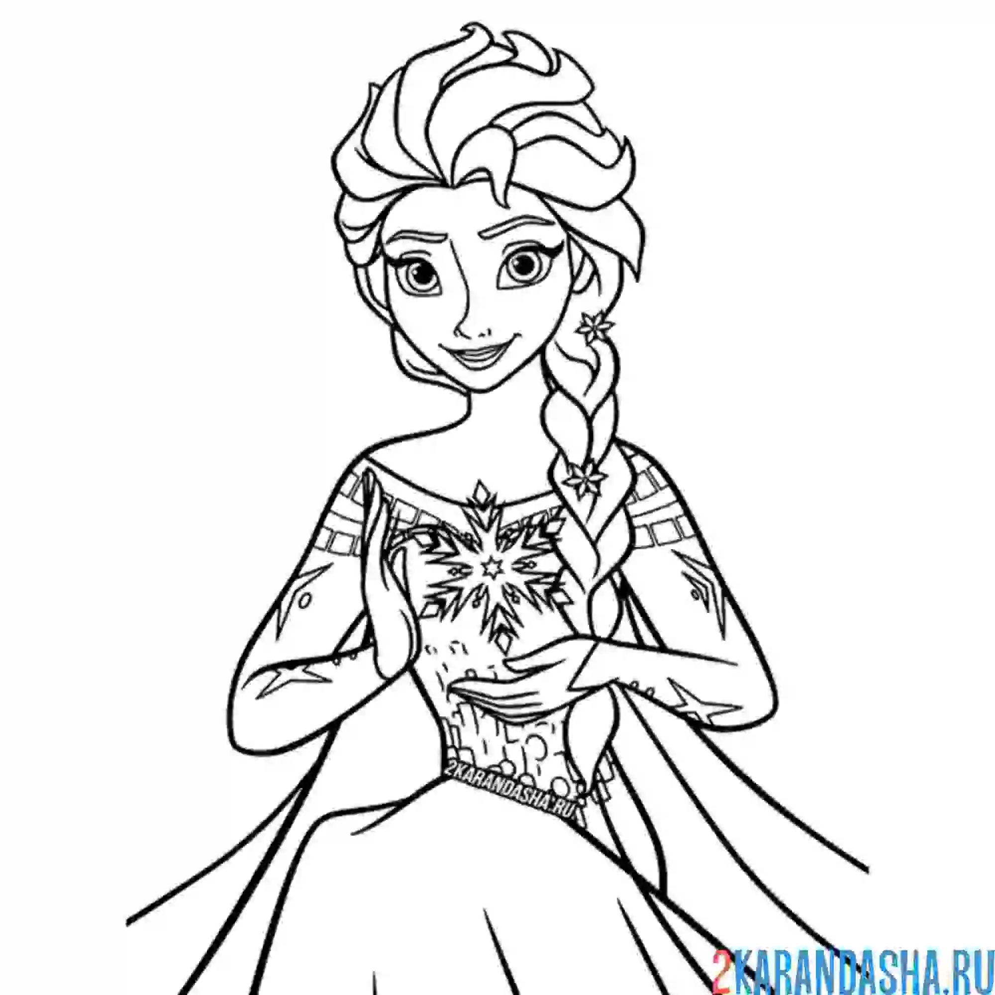 Раскраска эльза магия снежинка