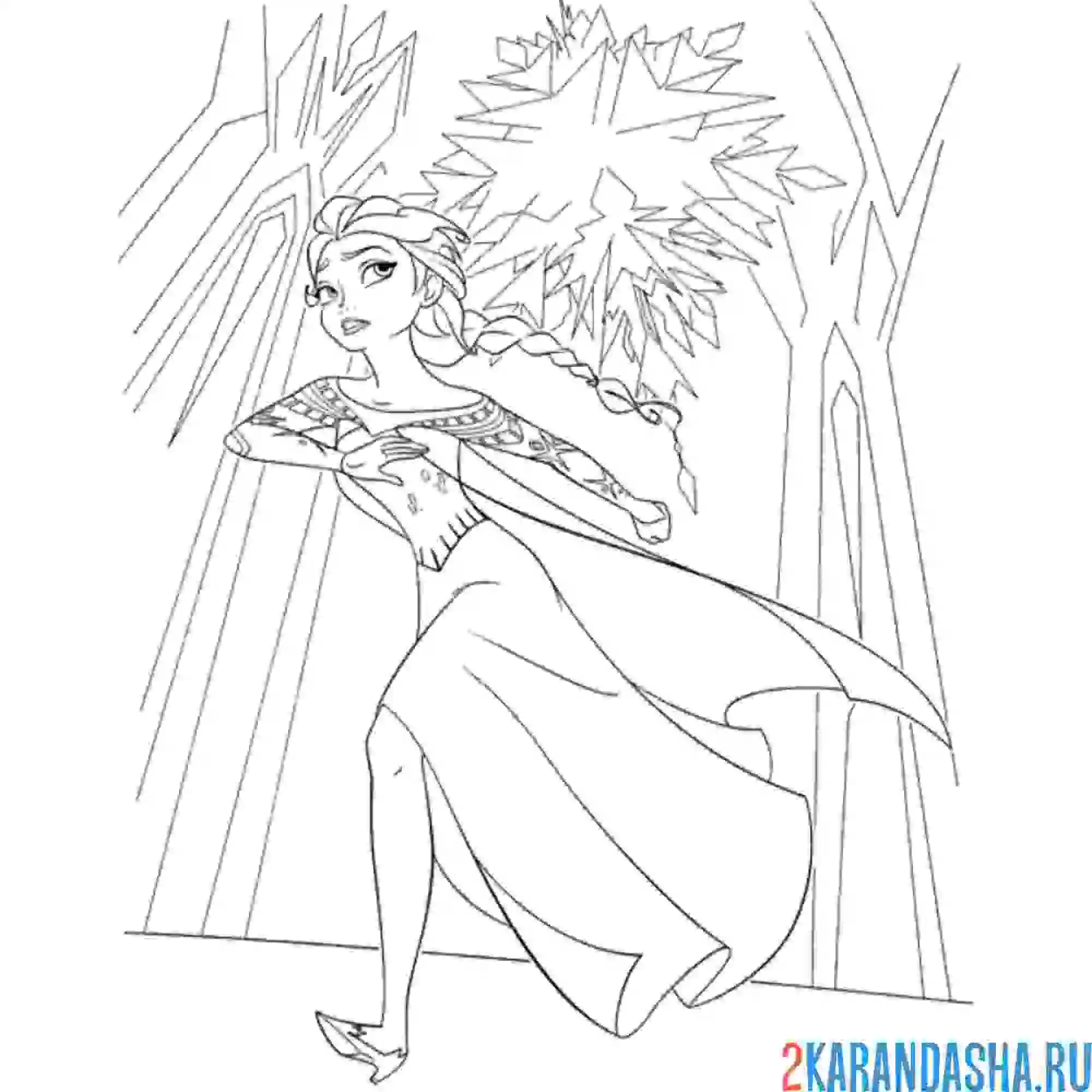 Раскраска эльза бежит от силы