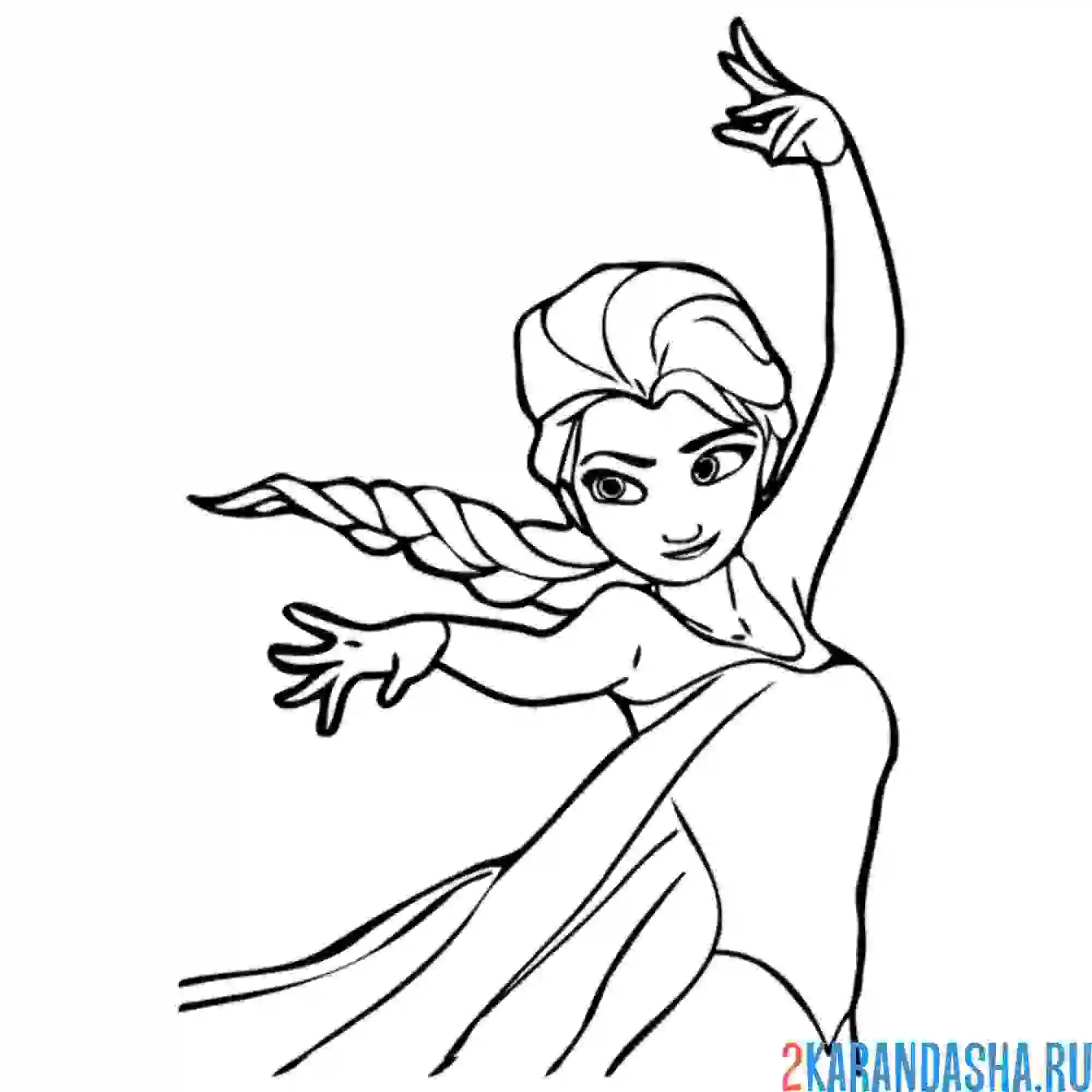 Раскраска эльза начинает замораживать